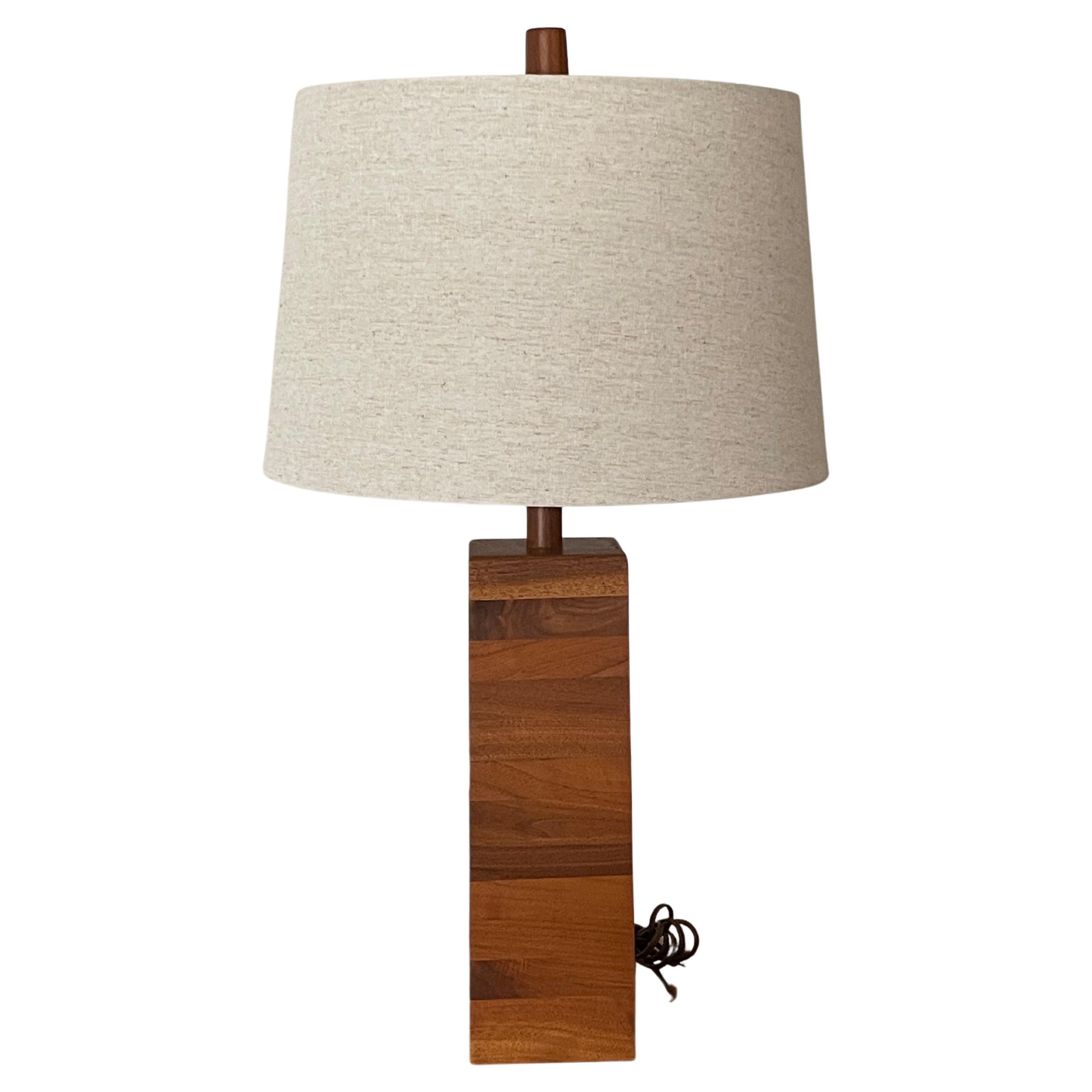 Stacked Walnut Martz Lamp for Marshall Studios For Sale