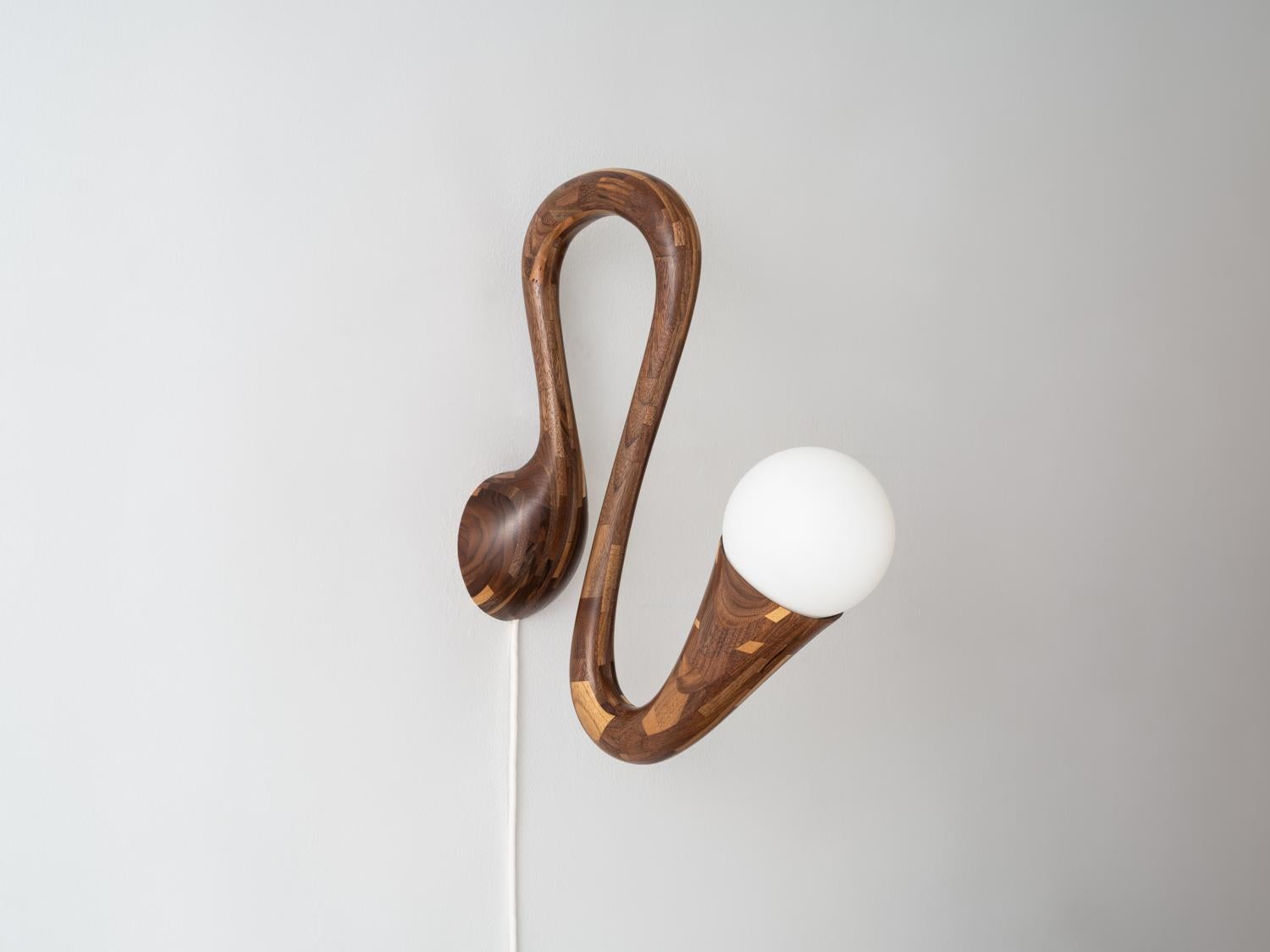 Contemporary STACKED Walnut Sconce No.1, by Richard Haining, PAIR is Available Now For Sale