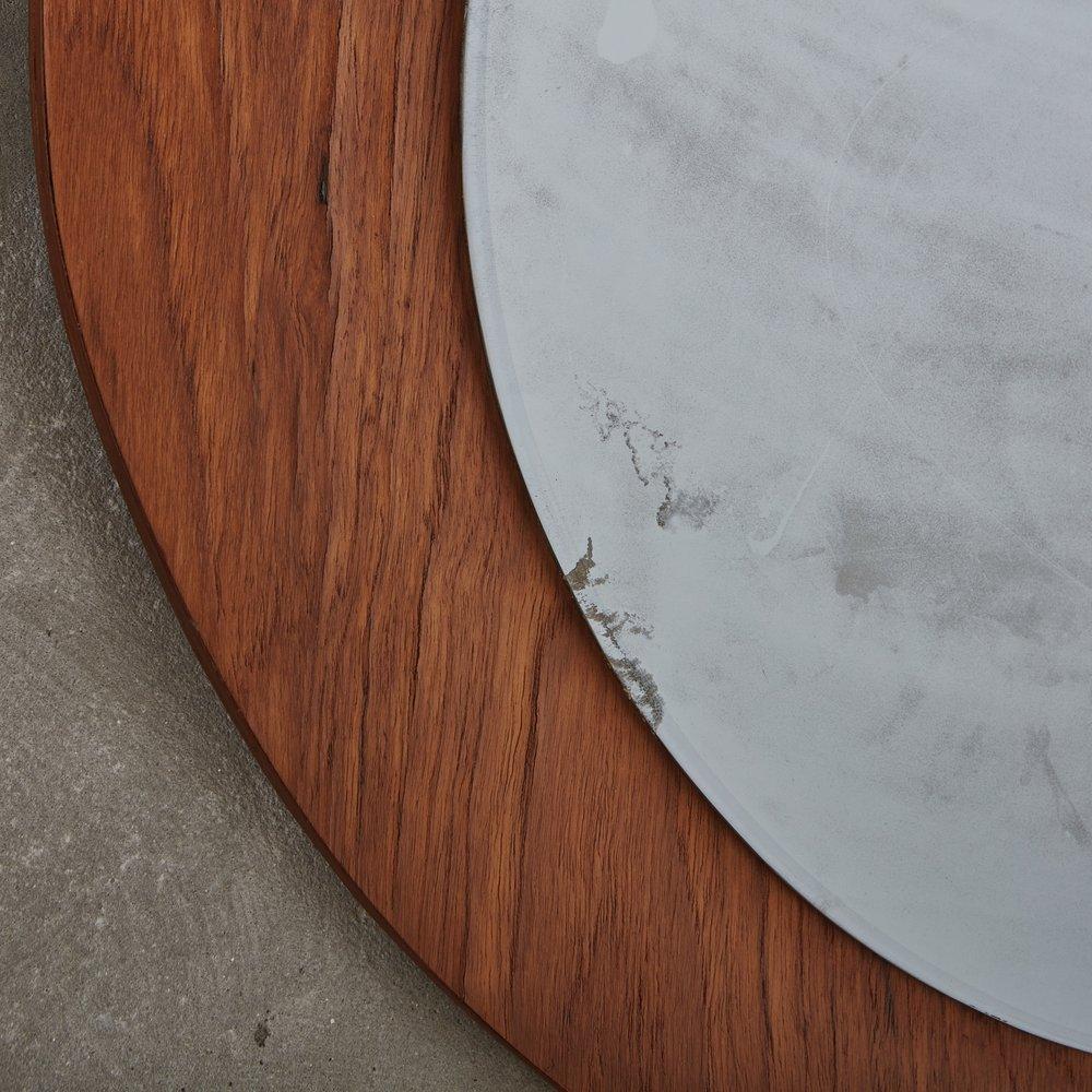 Stacked Wood Frame Teardrop Mirror, Italy 1970s For Sale 9