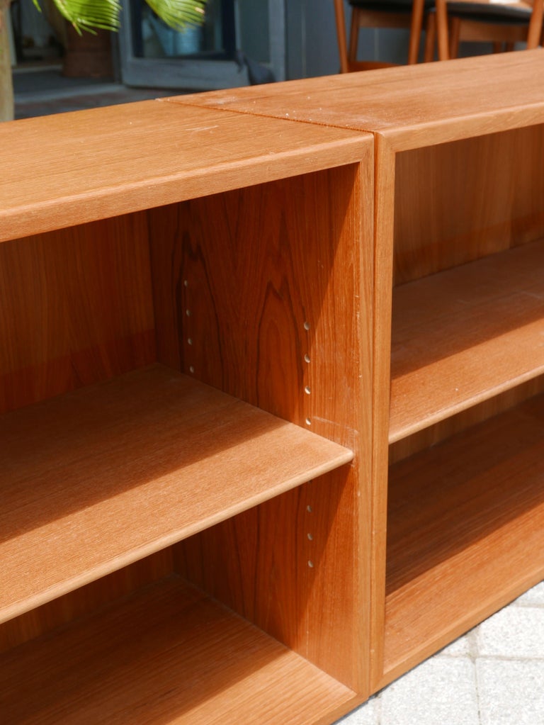 Stacking Adjustable Danish Modern Teak Bookcase at 1stDibs