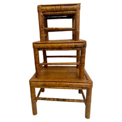 Stacking Bamboo Burnt Tortoise Plant Stands Stacking Bamboo Burnt Tortoise Plant Stands