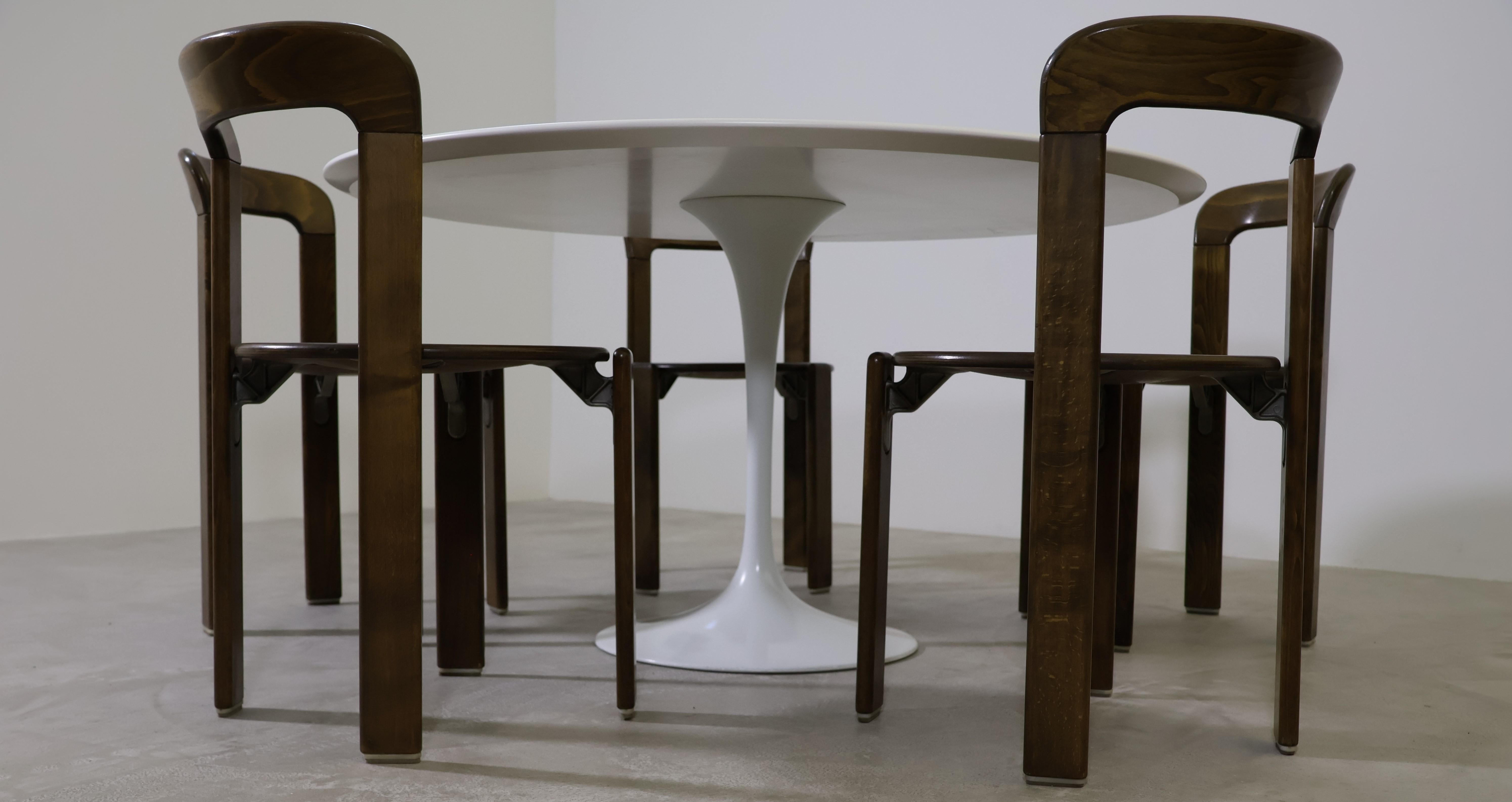 Stacking Chair Bruno Rey for Dietiker/Kusch & Co in Wood, 1970s 1