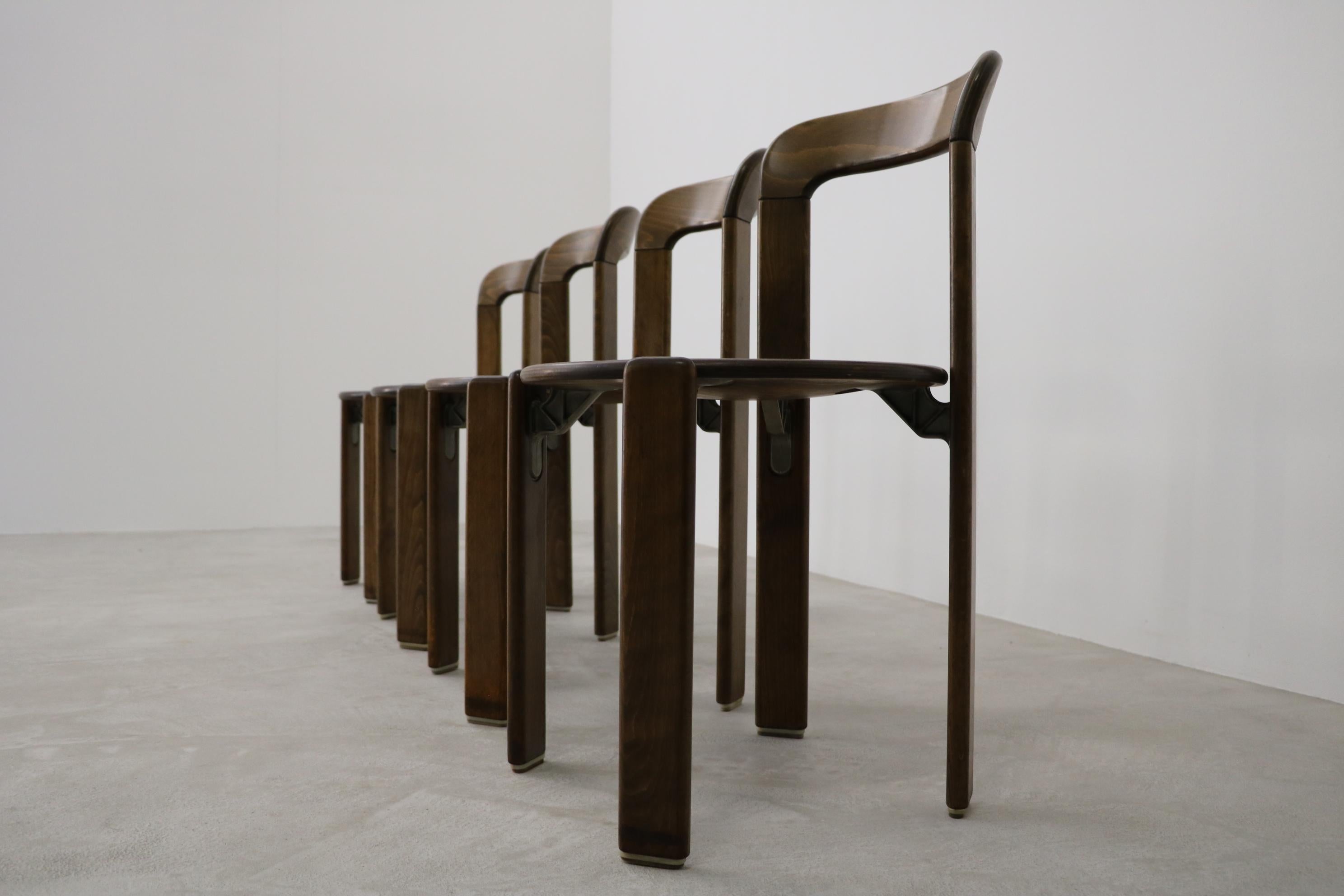 20th Century Stacking Chair Bruno Rey for Dietiker/Kusch & Co in Wood, 1970s