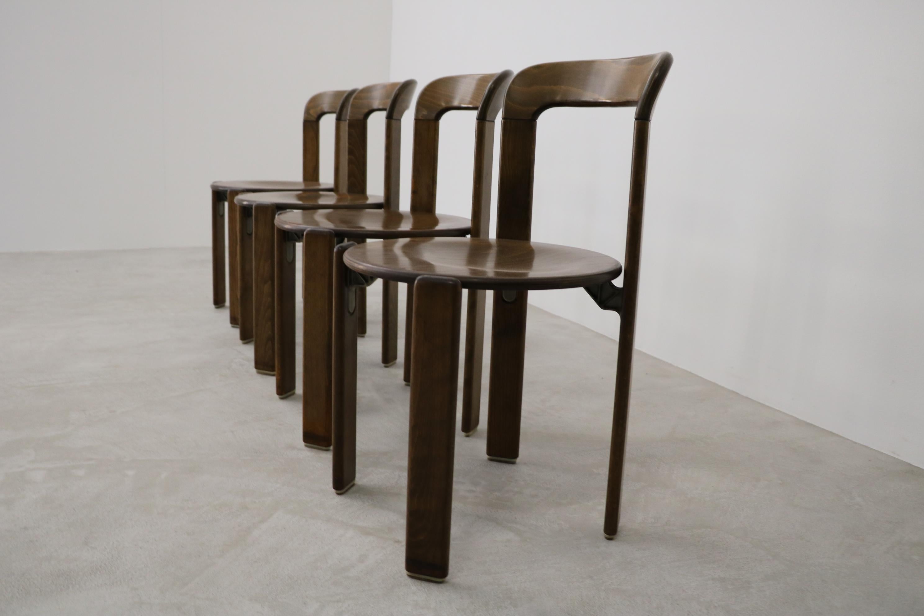 Stacking Chair Bruno Rey for Dietiker/Kusch & Co in Wood, 1970s 2