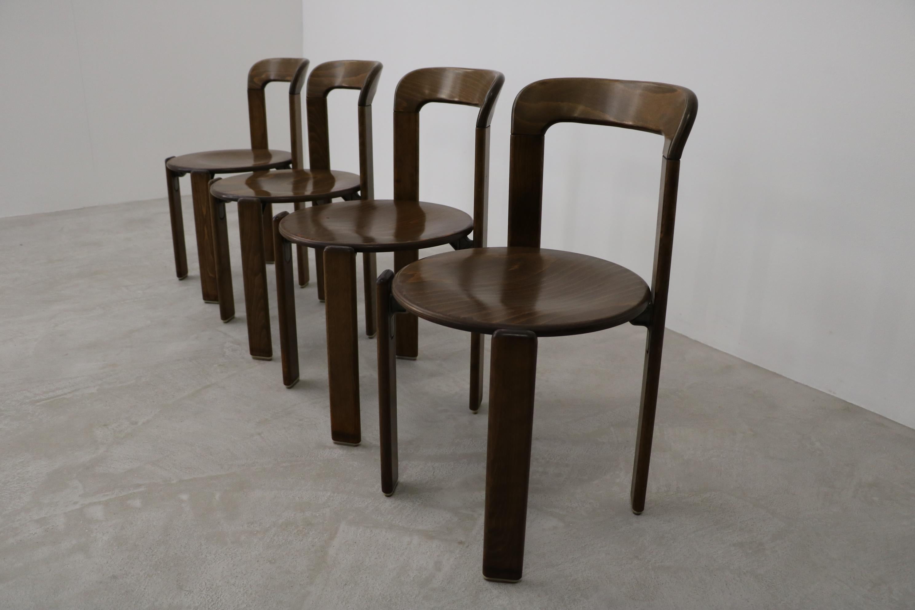 Stacking Chair Bruno Rey for Dietiker/Kusch & Co in Wood, 1970s 5