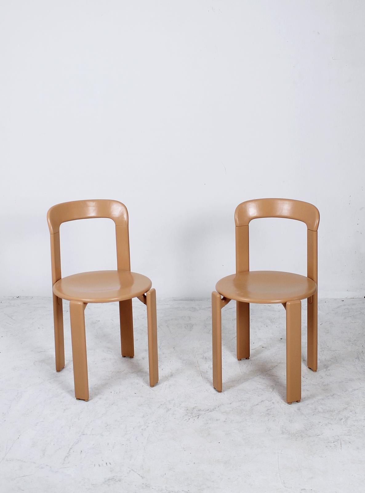 bruno rey wooden stacking chairs