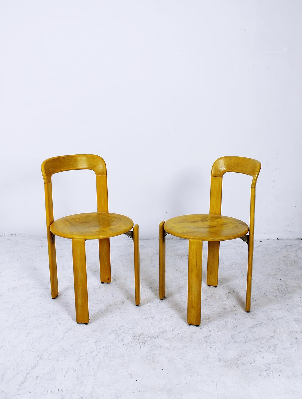 Swiss Stacking Chairs by Bruno Rey for Dietiker, Switzerland, 1970s