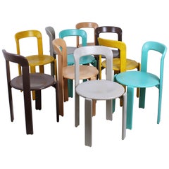 Vintage Stacking Chairs by Bruno Rey for Dietiker, Switzerland, 1970s