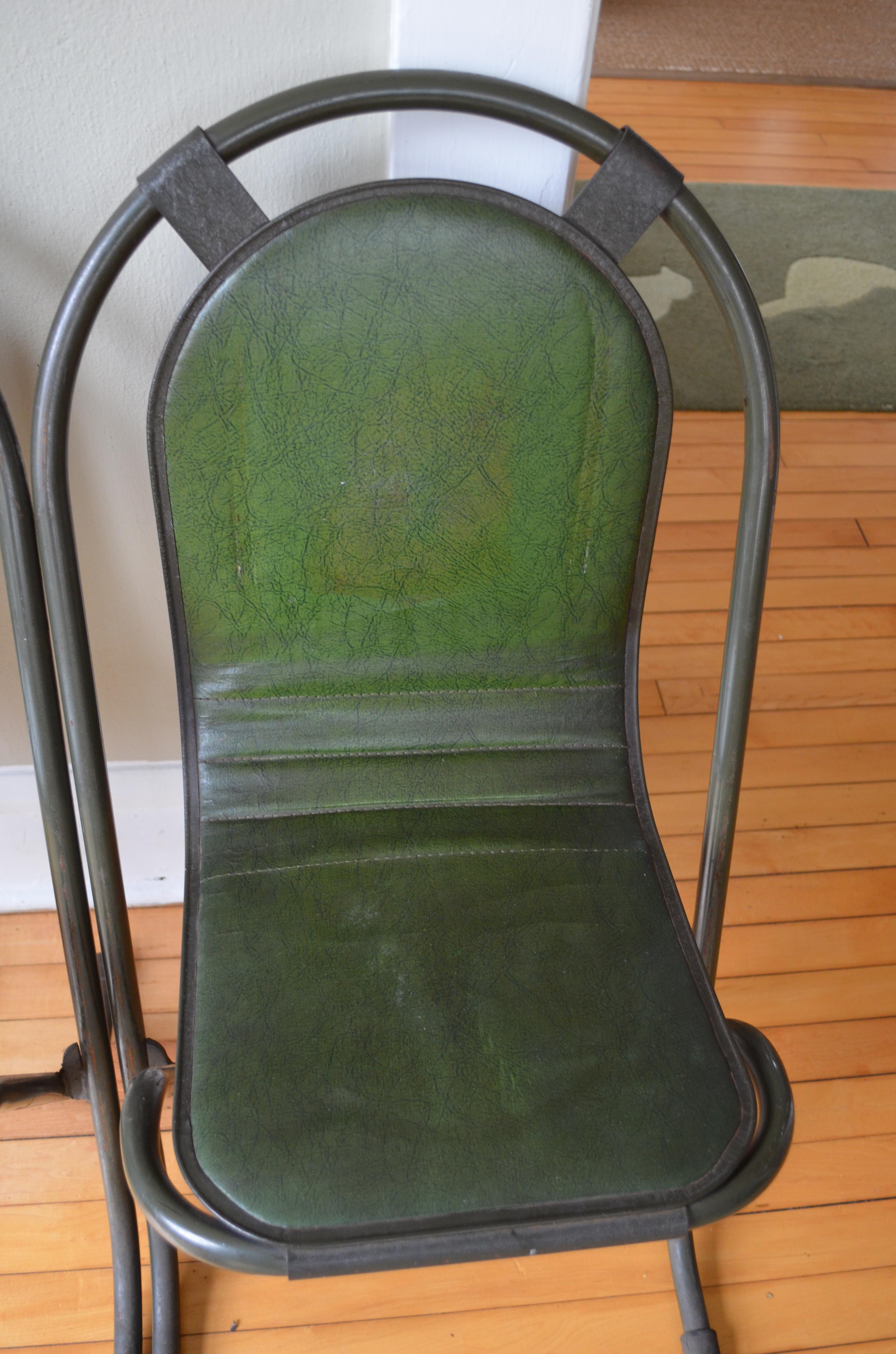 Paint Stacking Chairs by Sebel, Pressed Metal Seat on Tubular Frame, Set of 4 For Sale