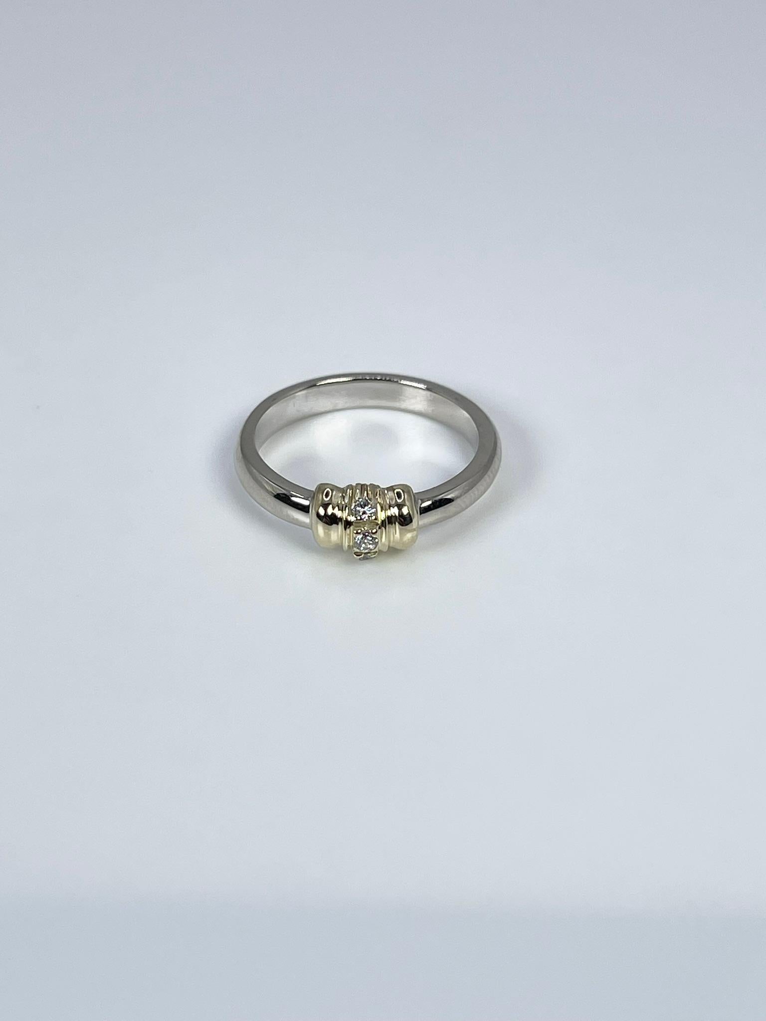 Anello Daimond impilabile Anello bianco 14KT Anello moderno della promessa In condizioni Nuovo in vendita a Jupiter, FL