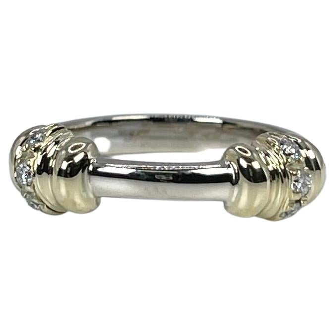Stacking Daimond Ring 14KT White Ring Modern Promise Ring Unisex For Sale
