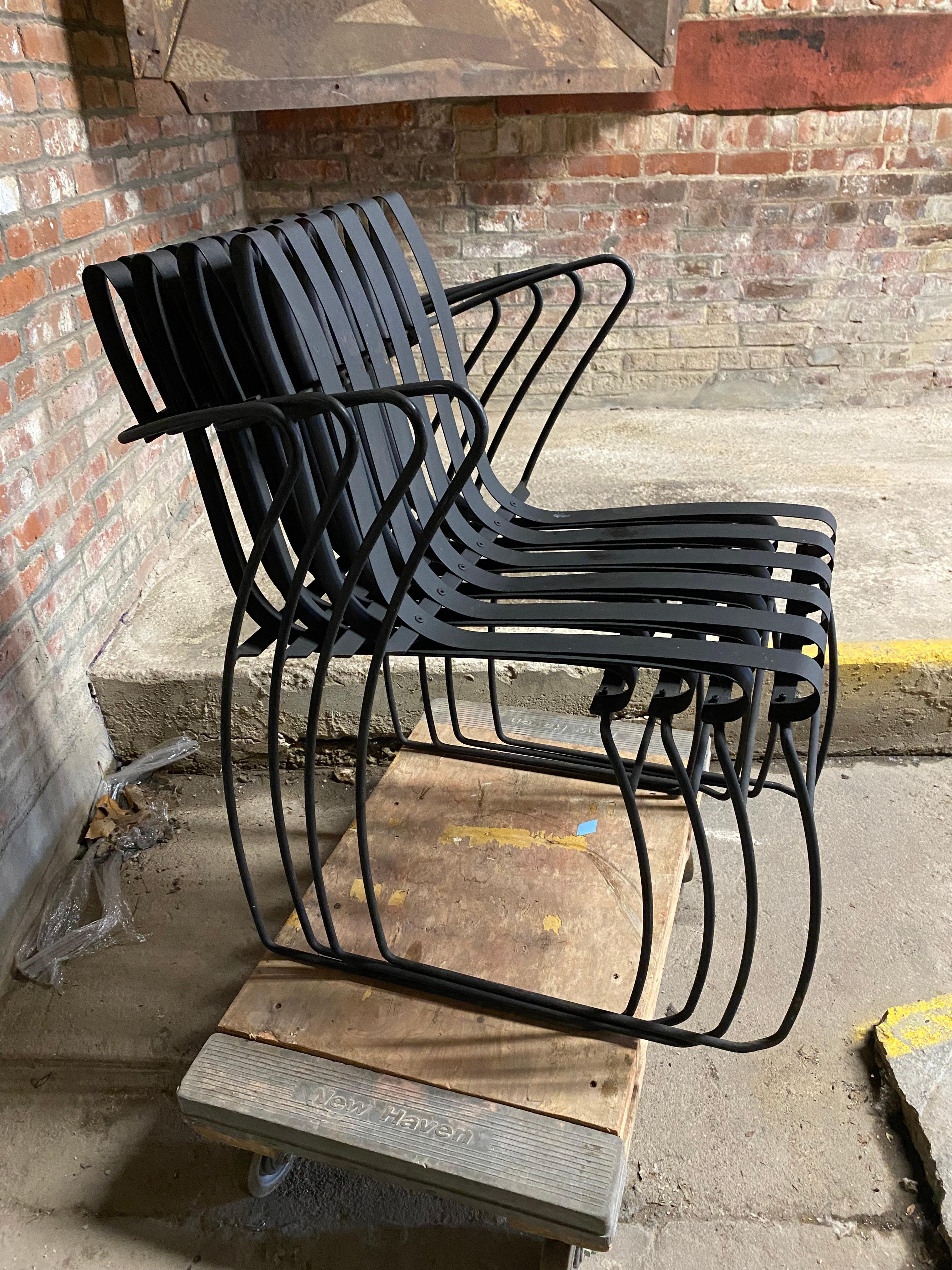 Stacking Metal Chairs in The Manner of Nanna and Jorgen Ditzel, Set of Four For Sale 1