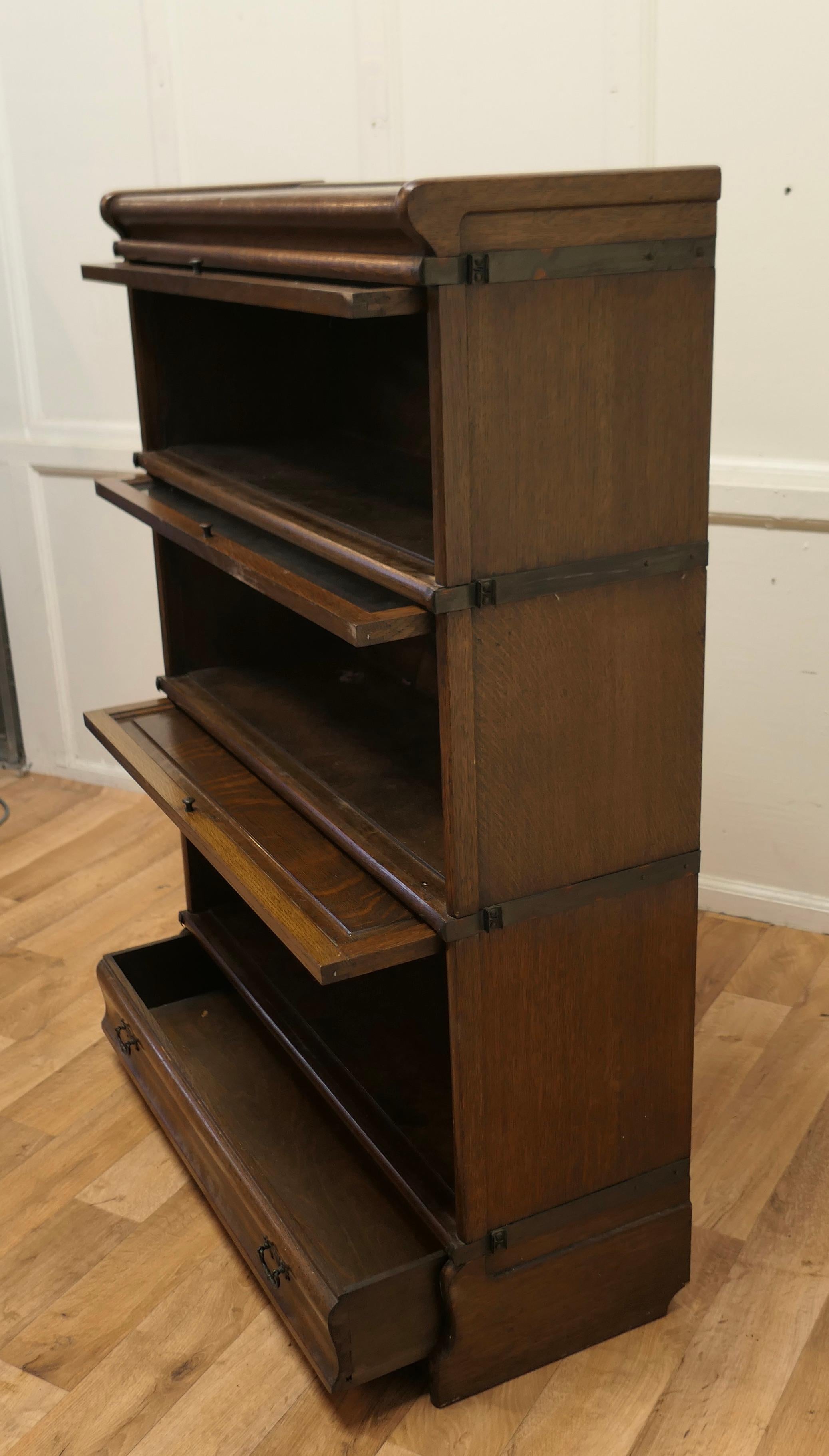 20th Century Stacking Oak Globe Wernicke Barristers Bookcase or Filing Cabinet