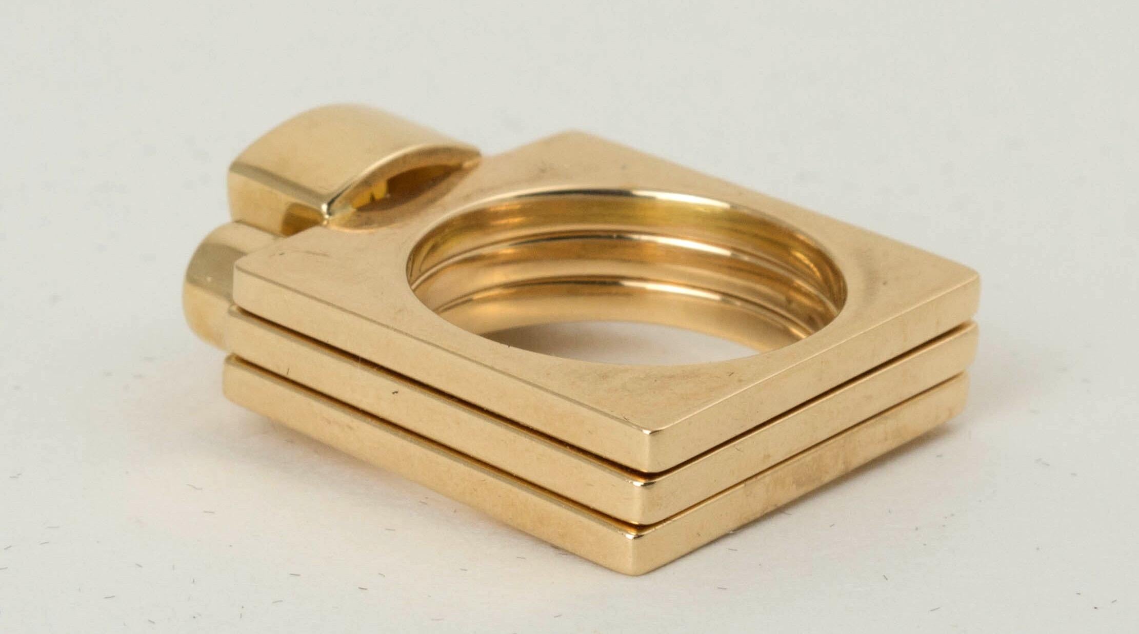 Square Stackable Rings Lee Marraccini Square Stacking Rings in 14 Karat Gold, Set of Three at ...