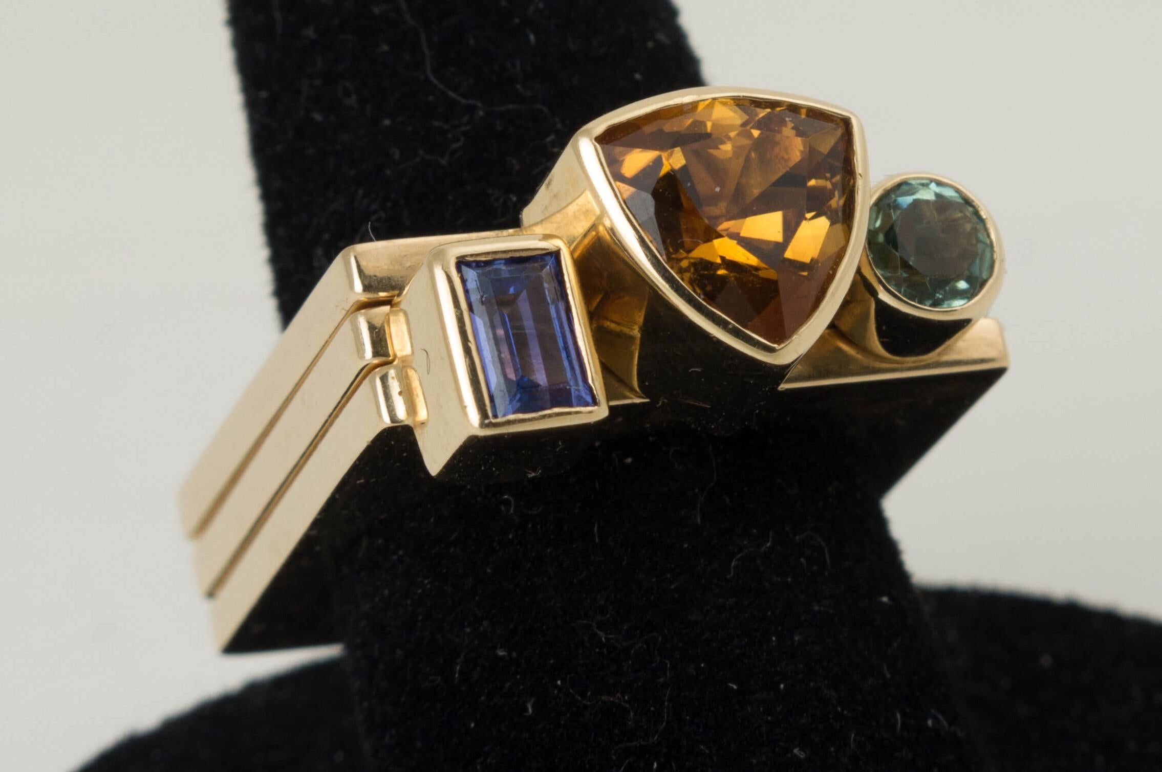 Lee Marraccini Square Stacking Rings in 14 Karat Gold, Set of Three at ...