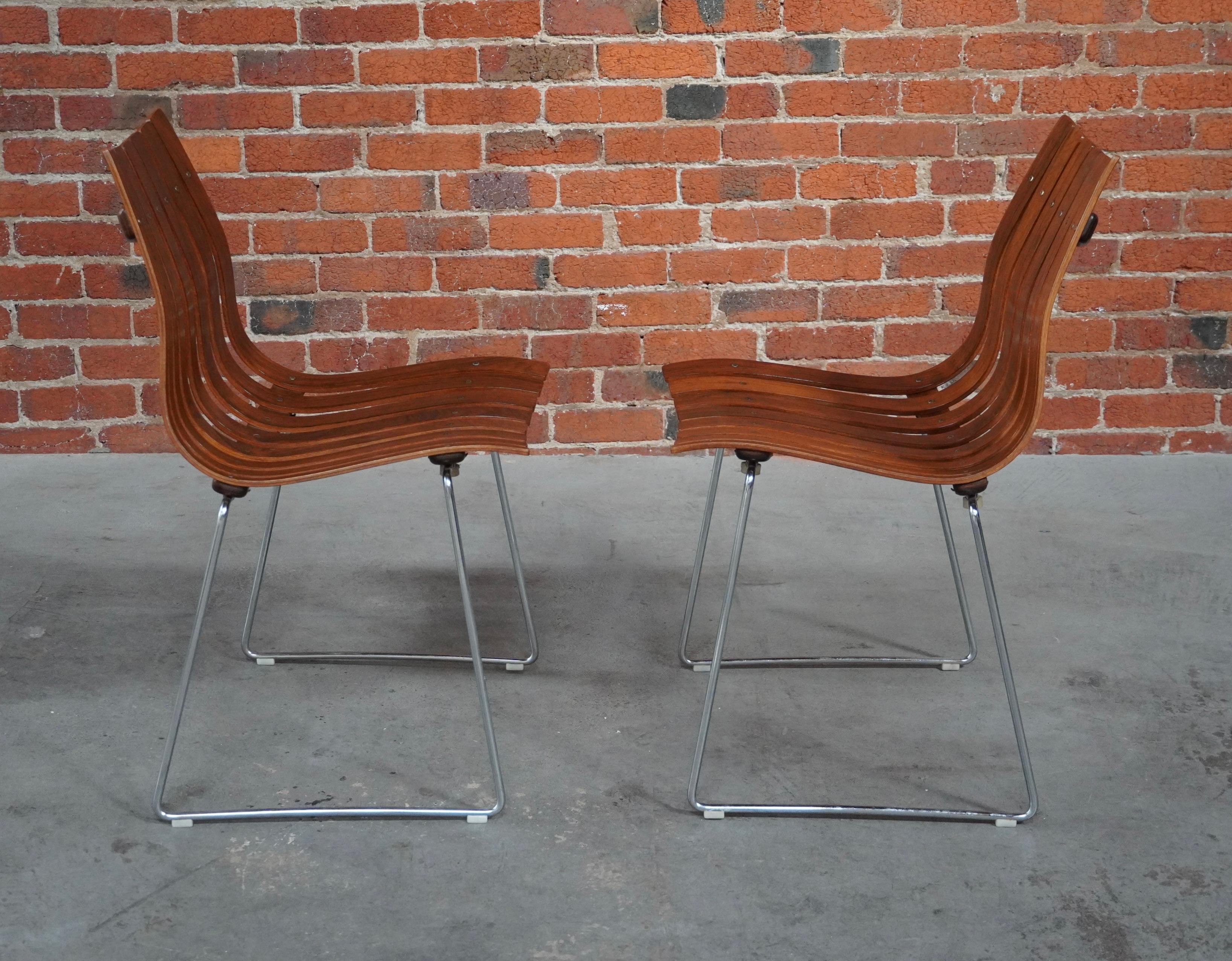 Stacking Rosewood Hans Brattrud of Norway Dining Chairs circa 1960s For Sale 4