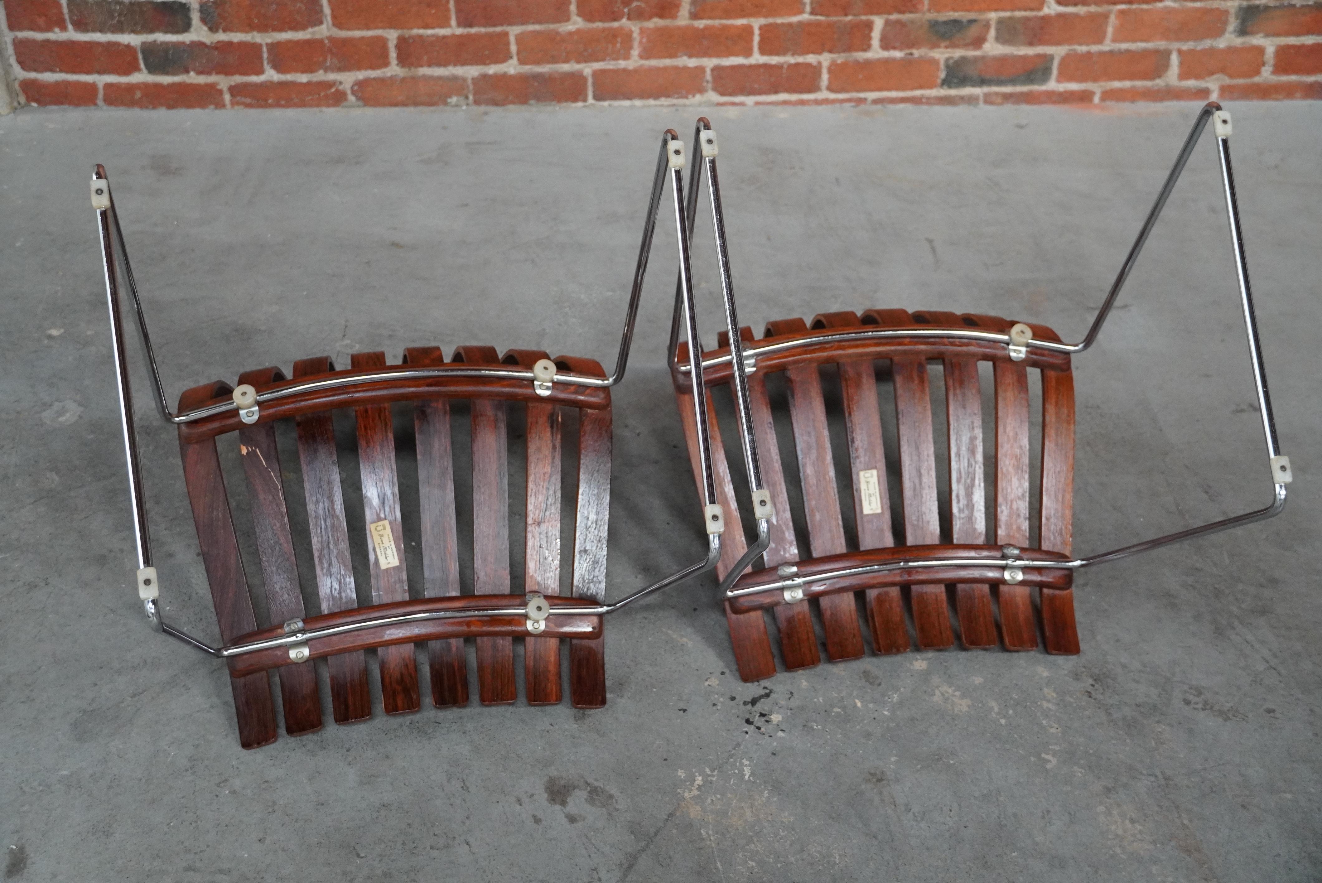 Chaises de salle à manger empilables en palissandre de Hans Brattrud de Norvège 2