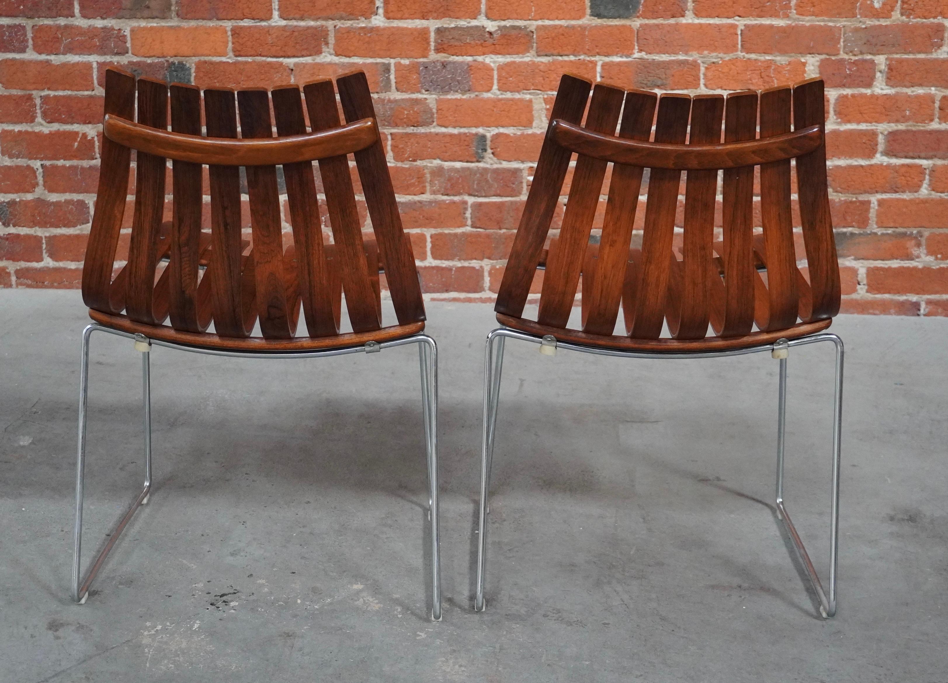 Chaises de salle à manger empilables en palissandre de Hans Brattrud de Norvège 6