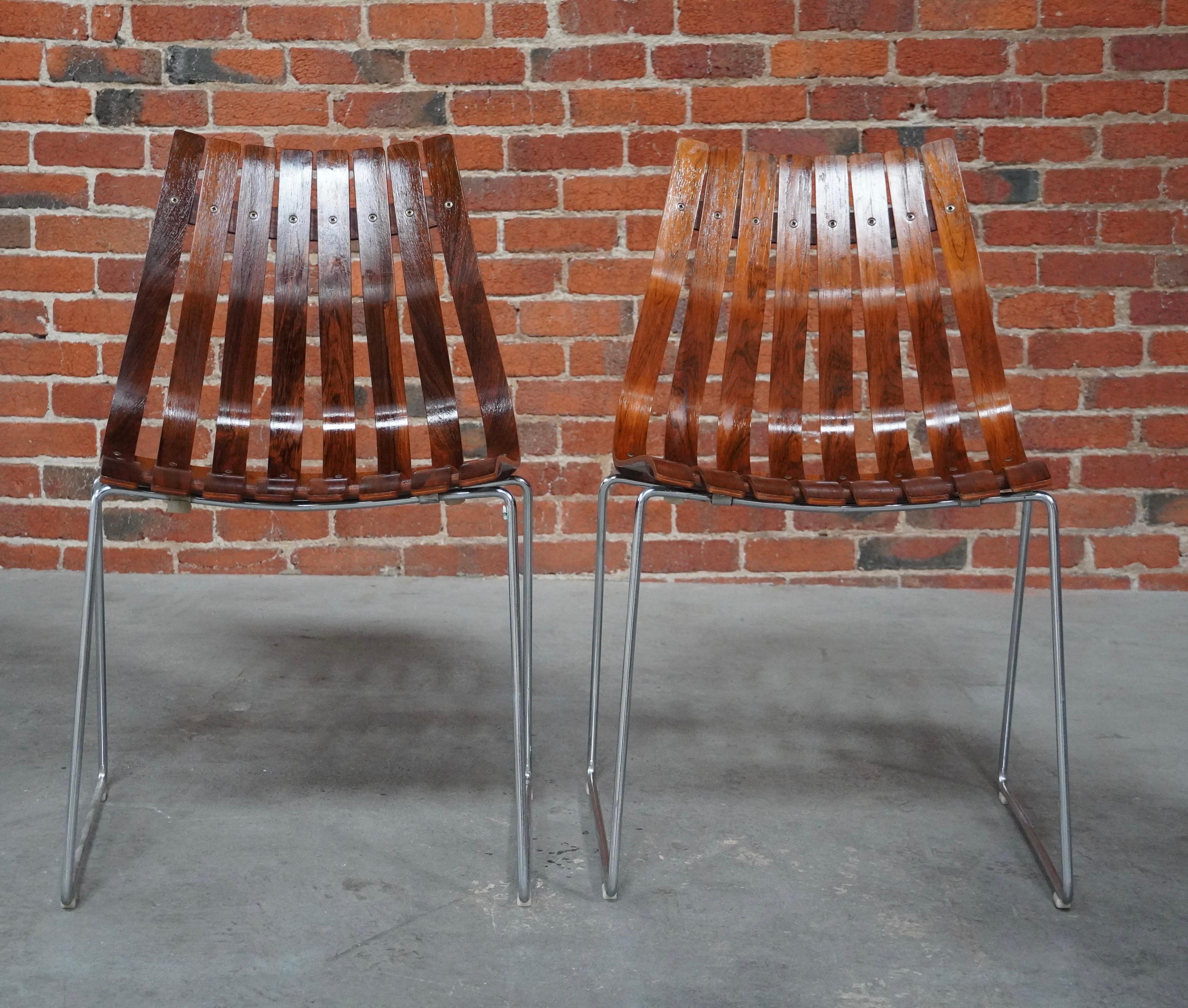 Fait main Chaises de salle à manger empilables en palissandre de Hans Brattrud de Norvège