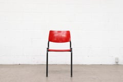 Stacking School or Restaurant Chairs with Multicolored Seats