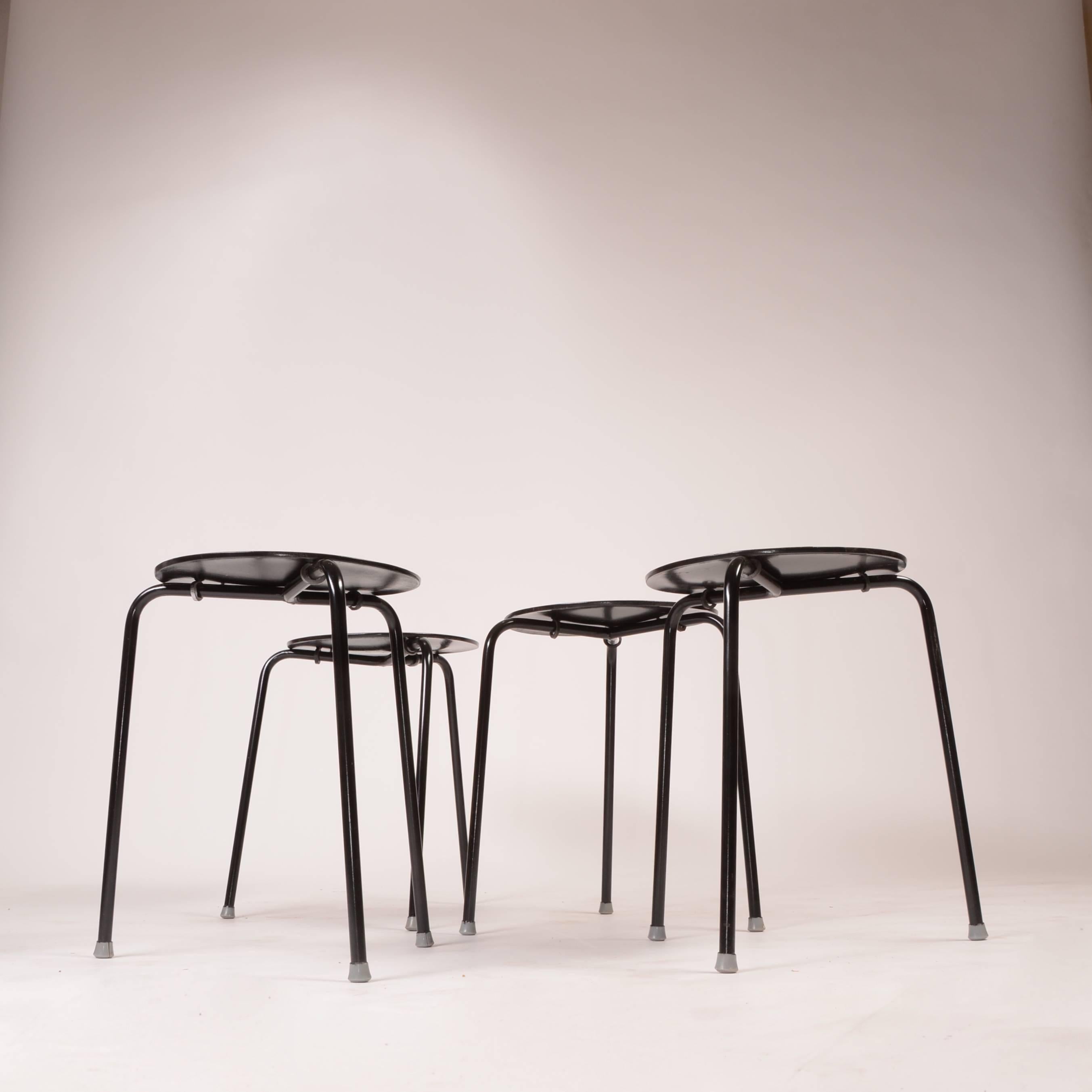 Scandinavian Modern Stacking Stools by Arne Jacobson For Sale