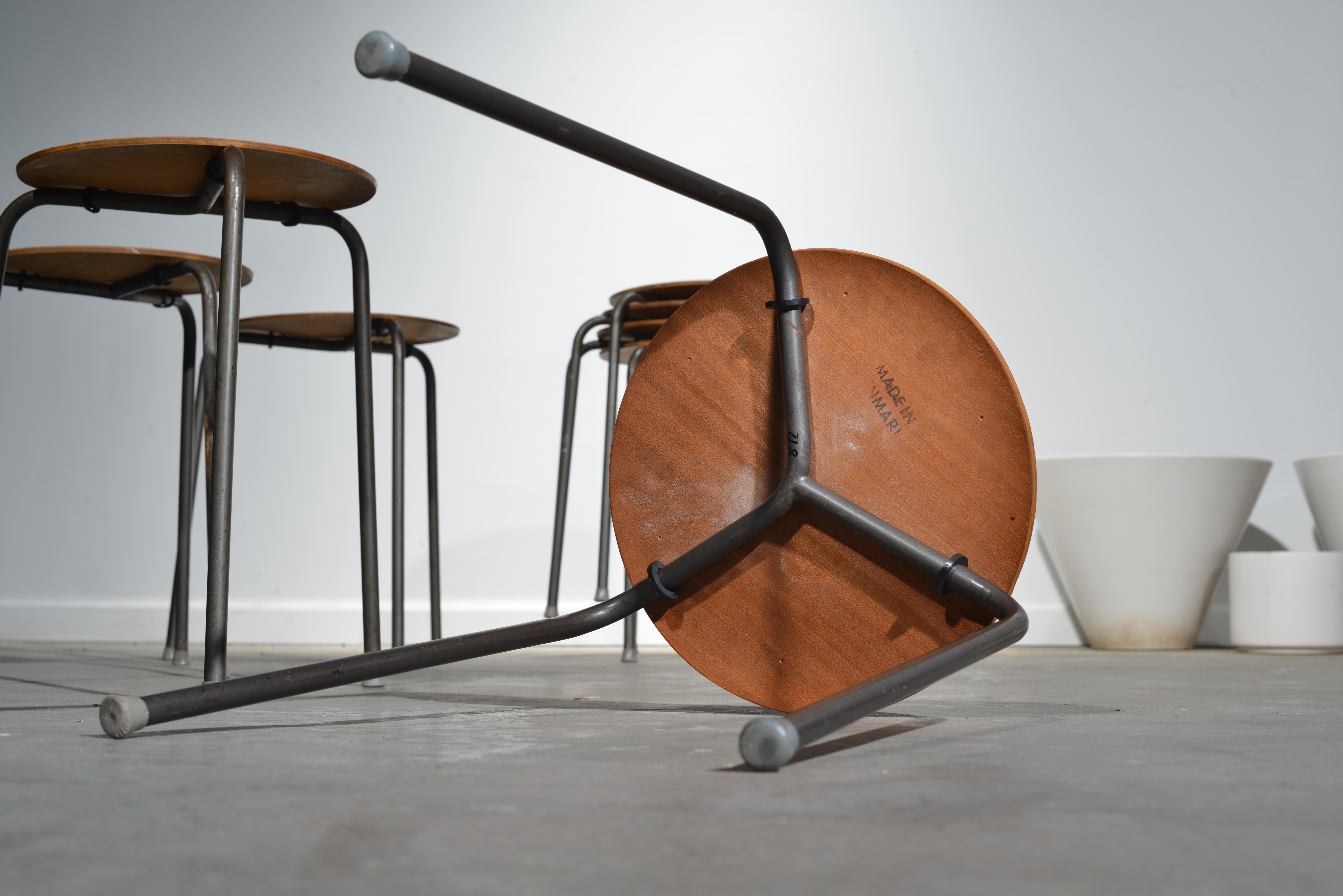Steel Stacking Stools by Arne Jacobson