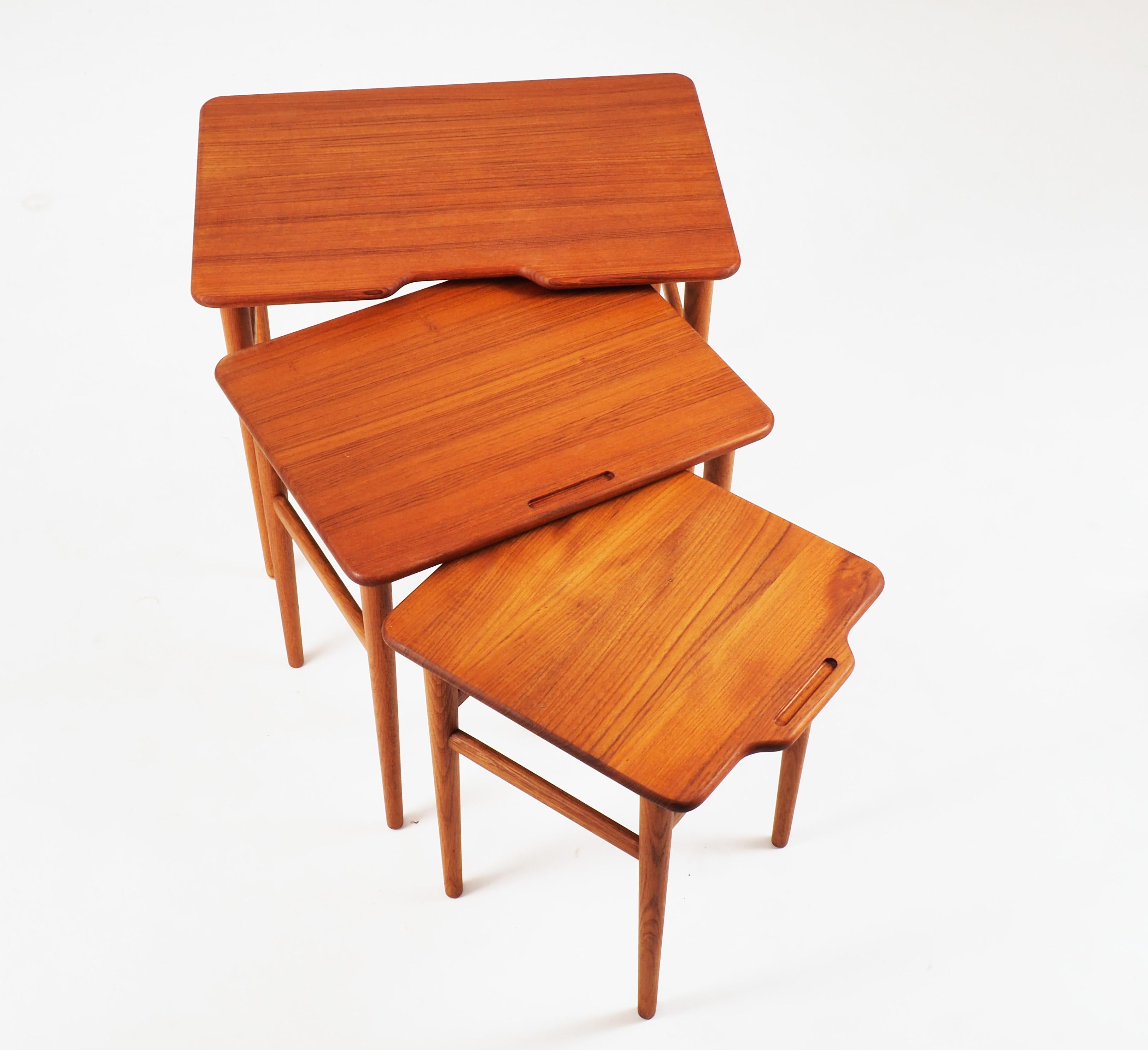 Stacking Tables in Massive Teak by Kurt Östervig, Produced by Jason, Denmark In Good Condition In Goteborg, SE
