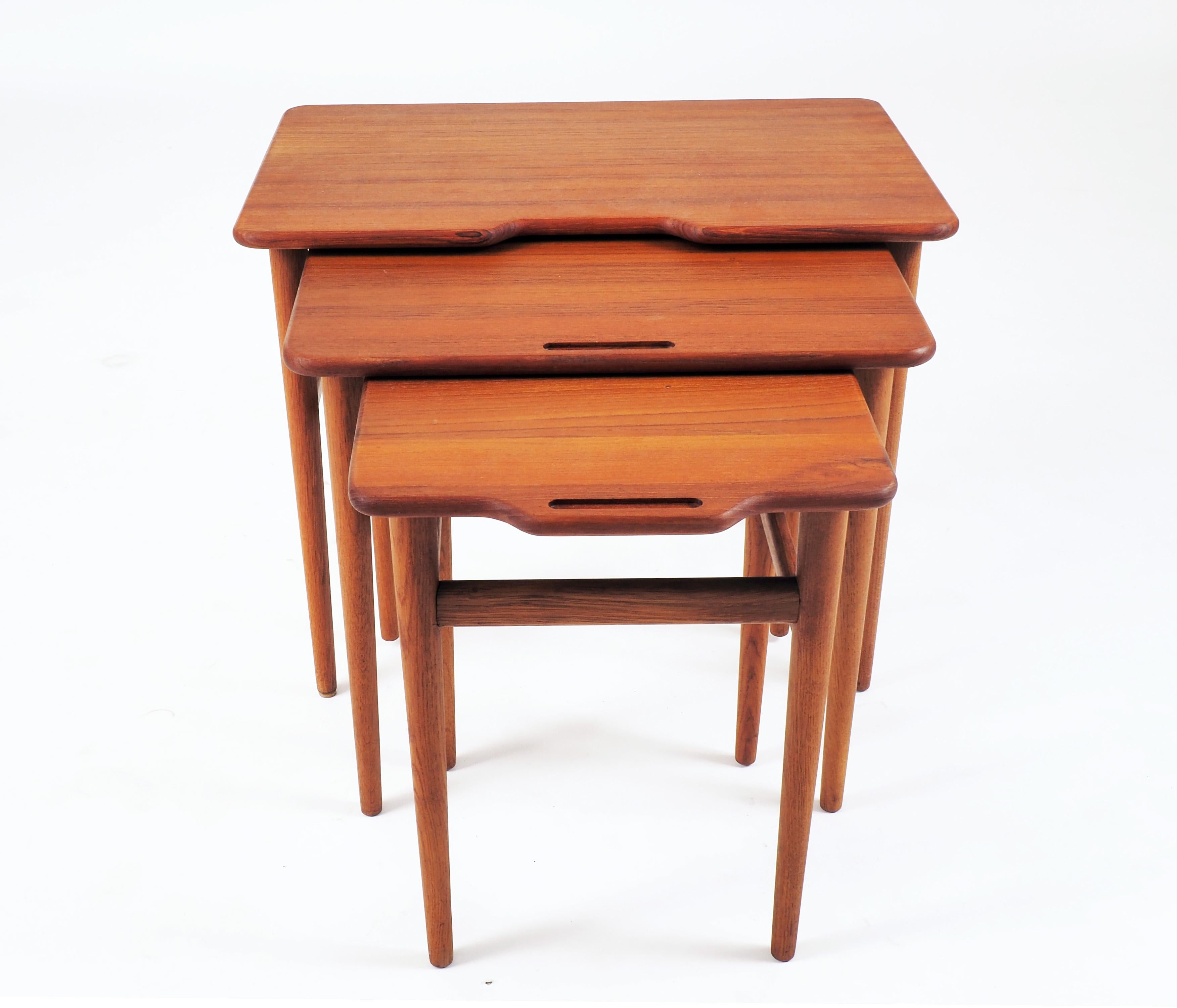 Mid-20th Century Stacking Tables in Massive Teak by Kurt Östervig, Produced by Jason, Denmark