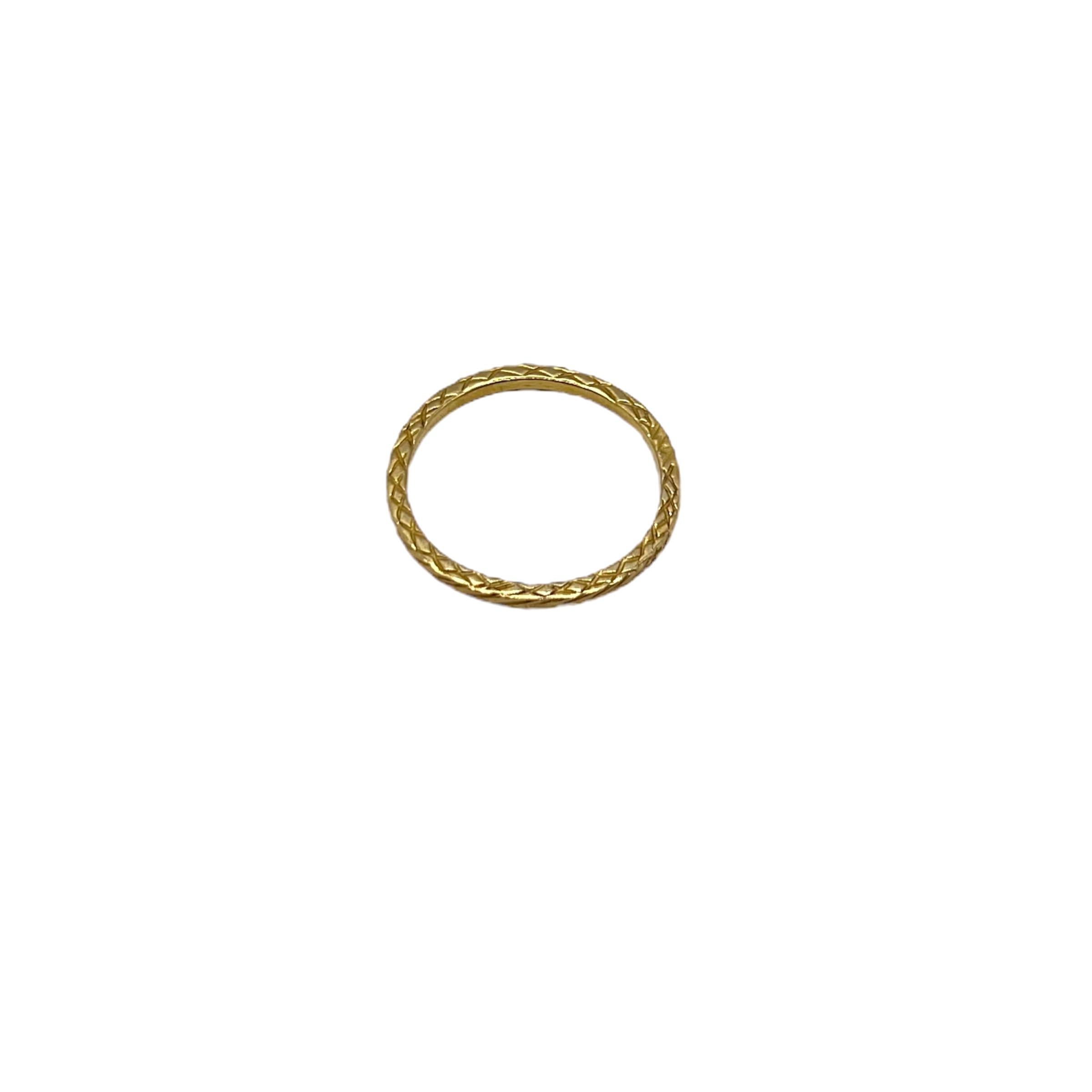 For Sale:  Stacking Textured Band Ring in 14k Yellow Gold 4