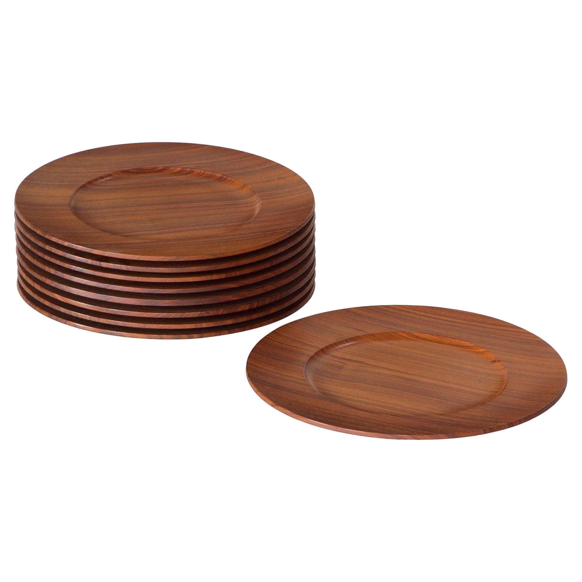 Piatti impilati in teak tornito di Jens H. Quistgaard per Kronjyden in vendita