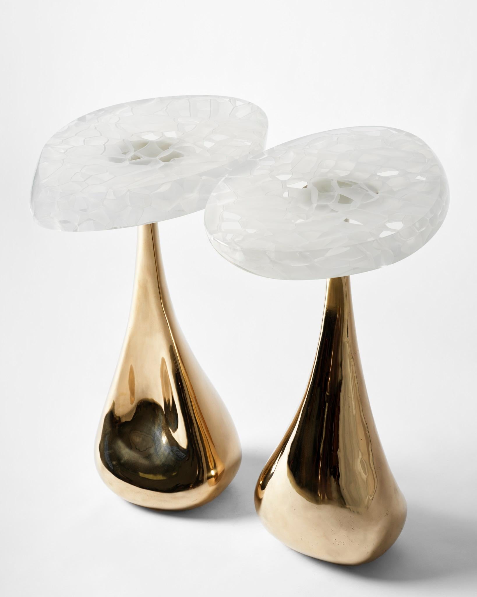 Stacklab, Mura, Sculptural Side Table in Glass and Bronze, Canada, 2022 In Excellent Condition For Sale In New York, NY