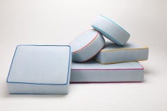 Stacks Bench by Another Human, Modern Upholstered Modular Bench, Denim