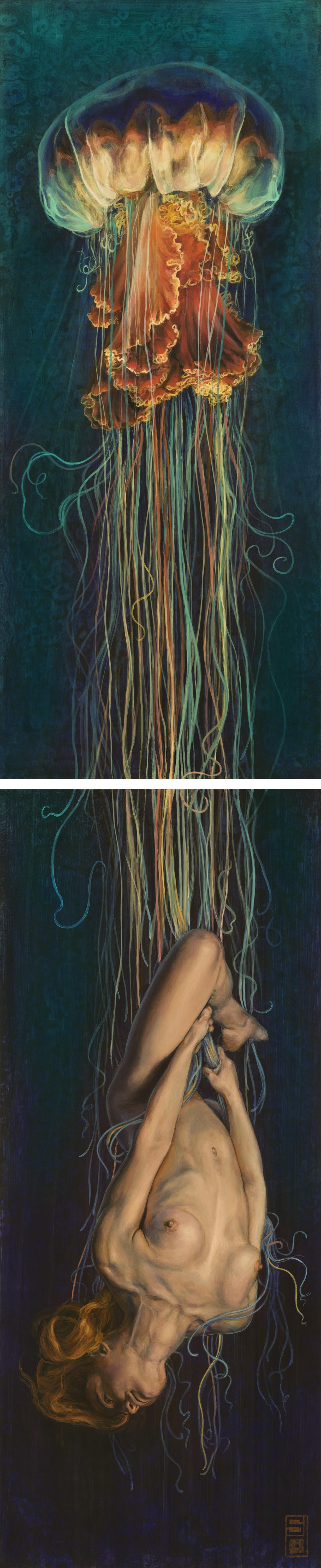 "Psychedelic Swing" - Abstracted Animal Portrait, Acrylic Painting on Aluminum
