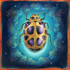 "Scarabeo 02" (2025), Pittura originale astratta figurativa in acrilico su Wood
