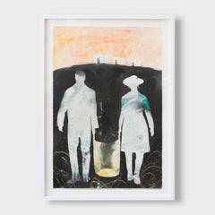 Minimalist Figurative Mixed Media, "I was Just Following You"