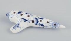 Stadt Meissen, Germany. Onion patterned ocarina porcelain flute.