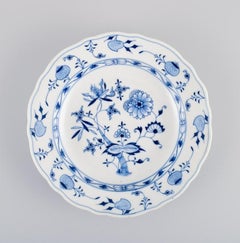 Stadt Meissen, Three Deep Plates, Blue Onion Pattern, 1930s