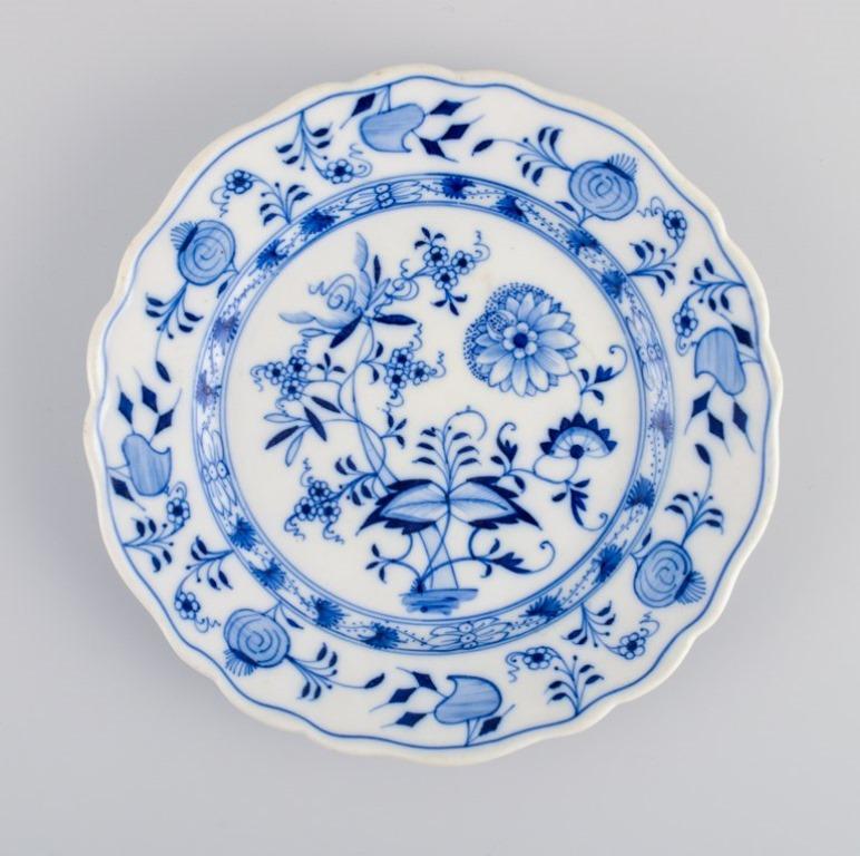 German Stadt Meissen, Two Plates, Blue Onion Pattern, 1930s