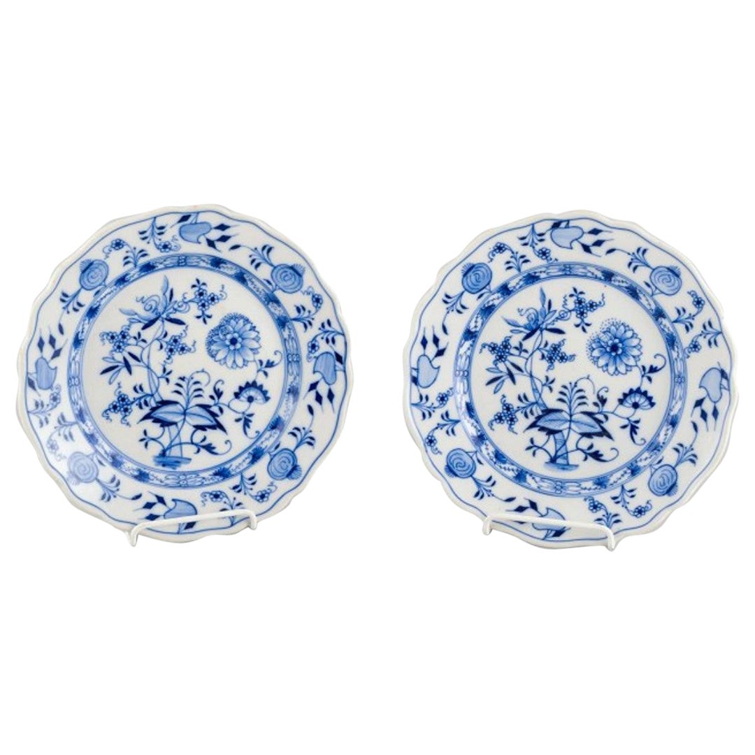 Stadt Meissen, Two Plates, Blue Onion Pattern, 1930s