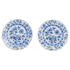 Stadt Meissen, Two Plates, Blue Onion Pattern, 1930s