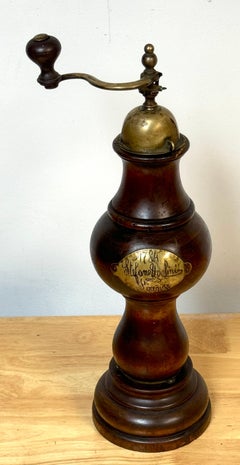 Stafanc Ugolini Firenze, 1784* Fruitwood & Brass Pepper Mill