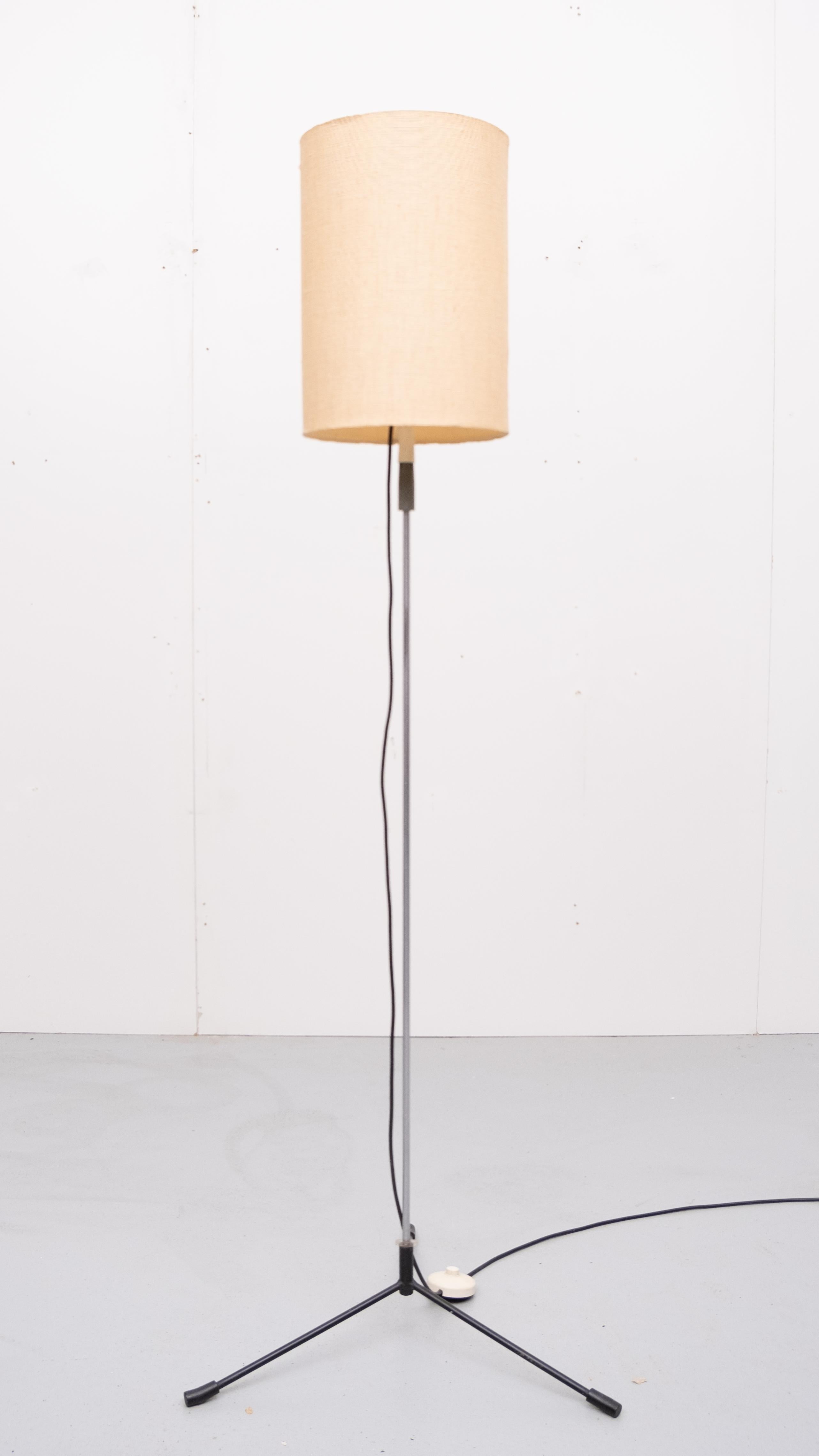 Metal Staff Leuchten Adjustable Floor Lamp, 1960s For Sale