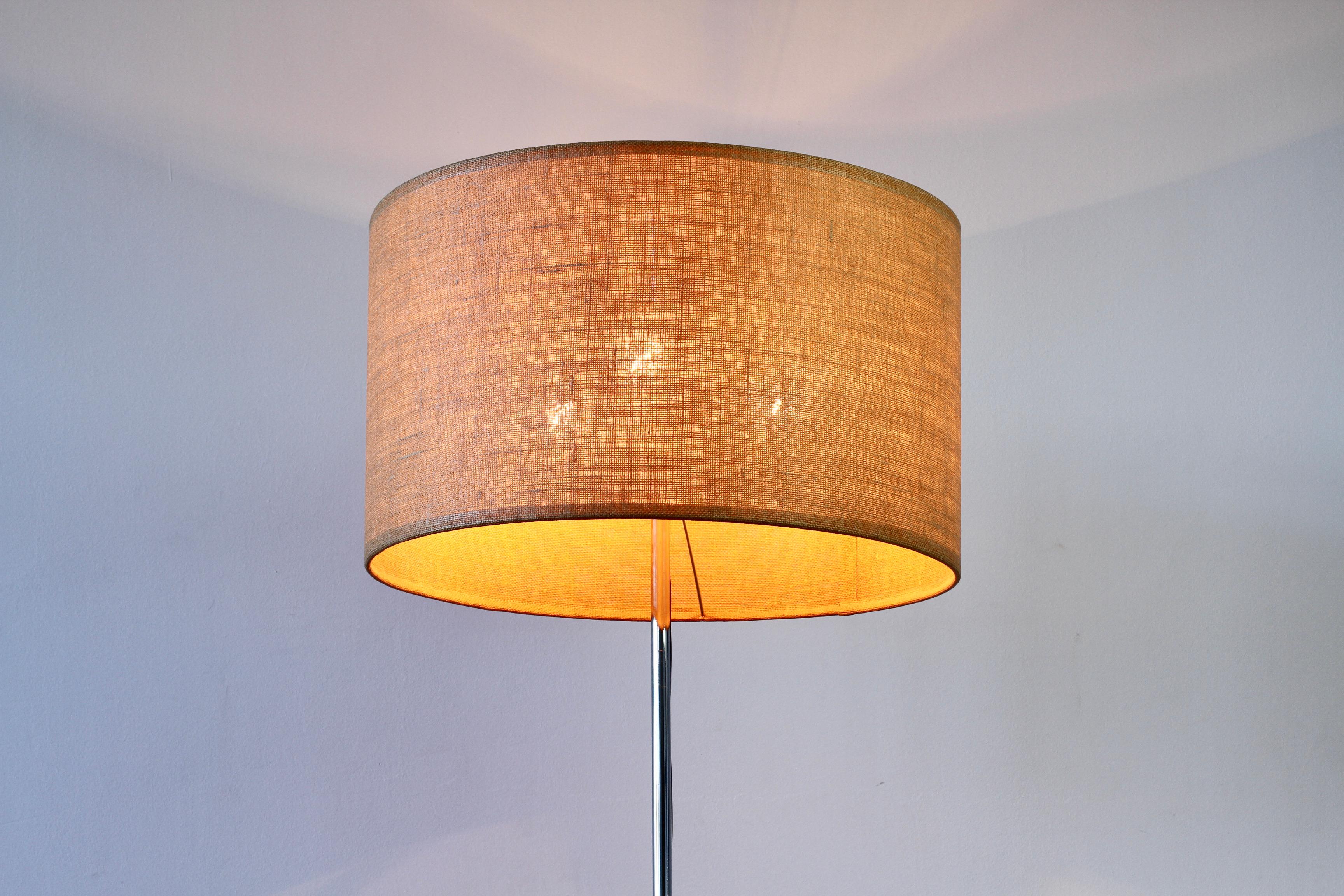 Staff Leuchten Mid-Century Vintage German Chrome Height Adjustable Floor Lamp For Sale 1
