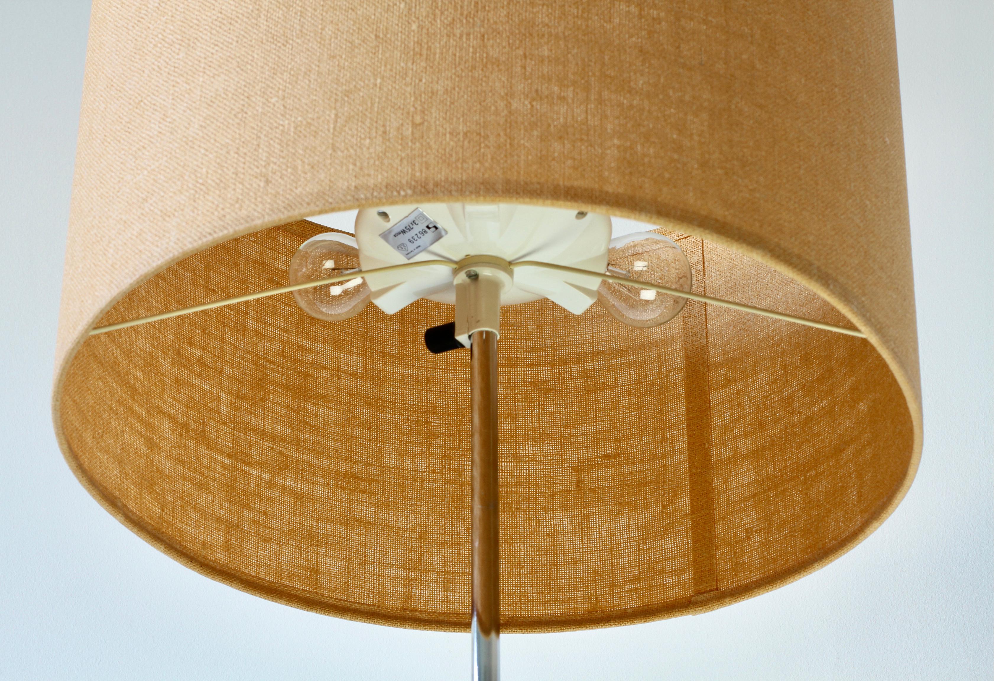 Staff Leuchten Mid-Century Vintage German Chrome Height Adjustable Floor Lamp For Sale 2