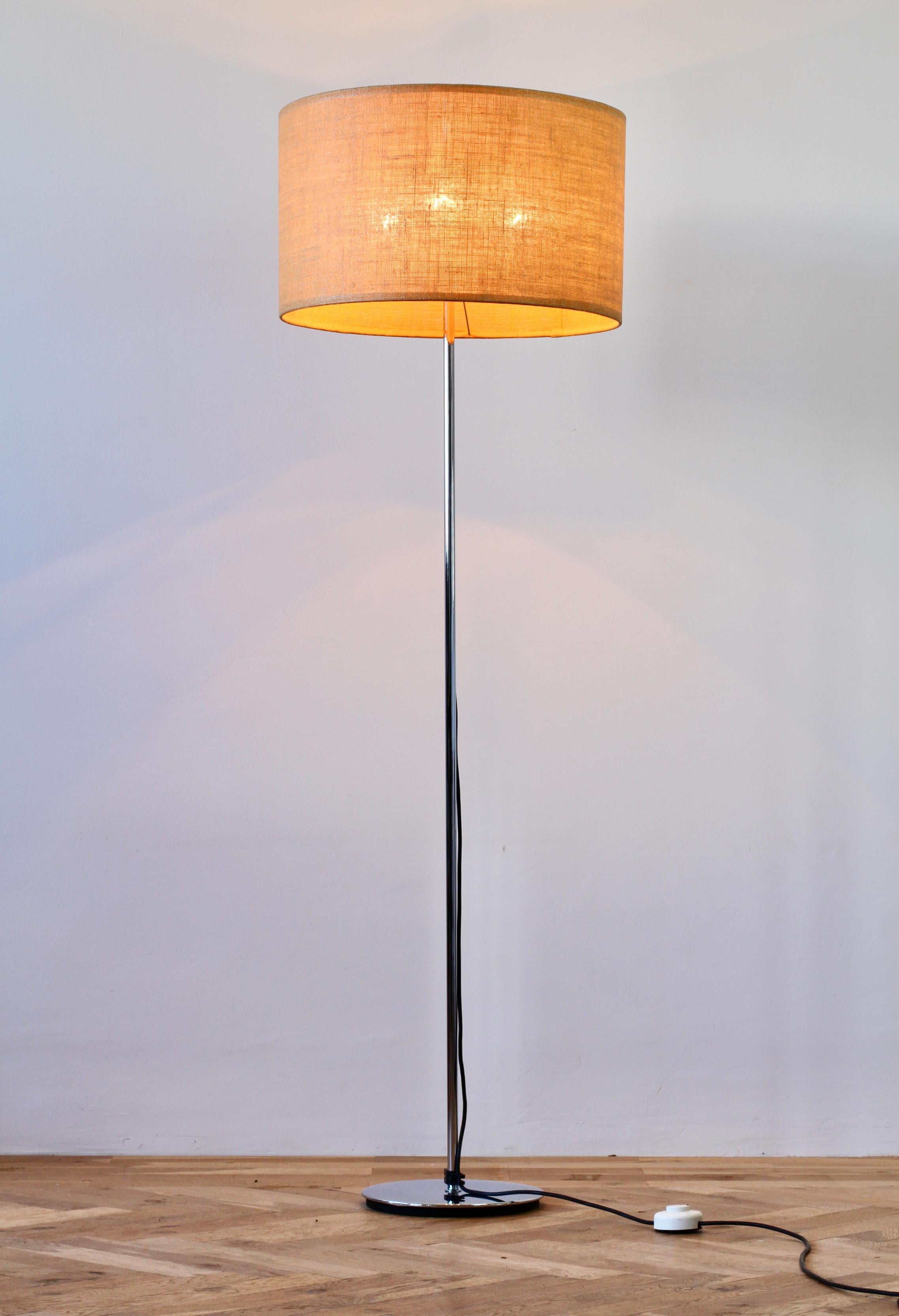 Mid-Century Modern Staff Leuchten Mid-Century Vintage German Chrome Height Adjustable Floor Lamp For Sale