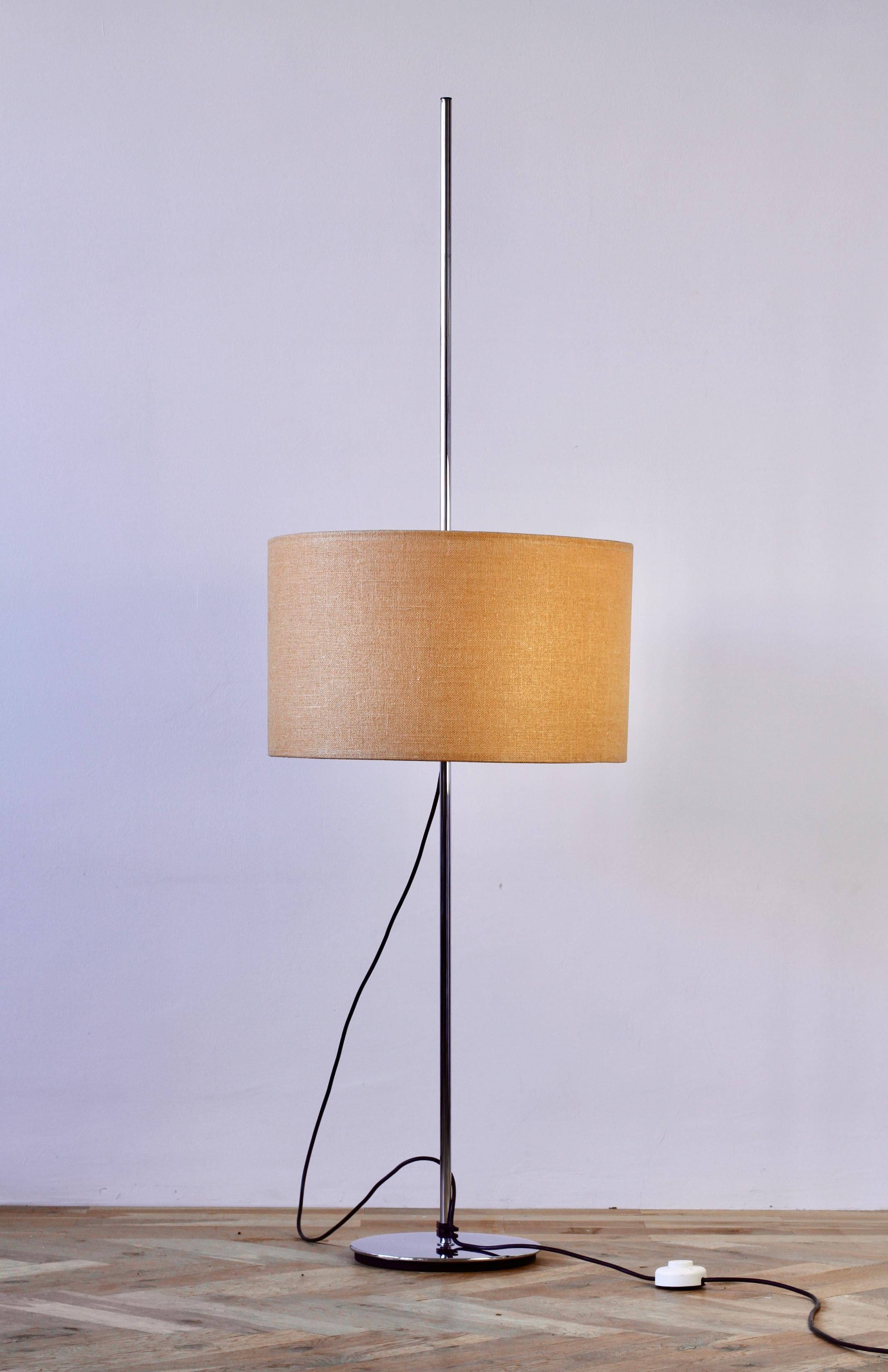 Late 20th Century Staff Leuchten Mid-Century Vintage German Chrome Height Adjustable Floor Lamp For Sale
