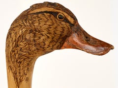 Staff with duck head carving