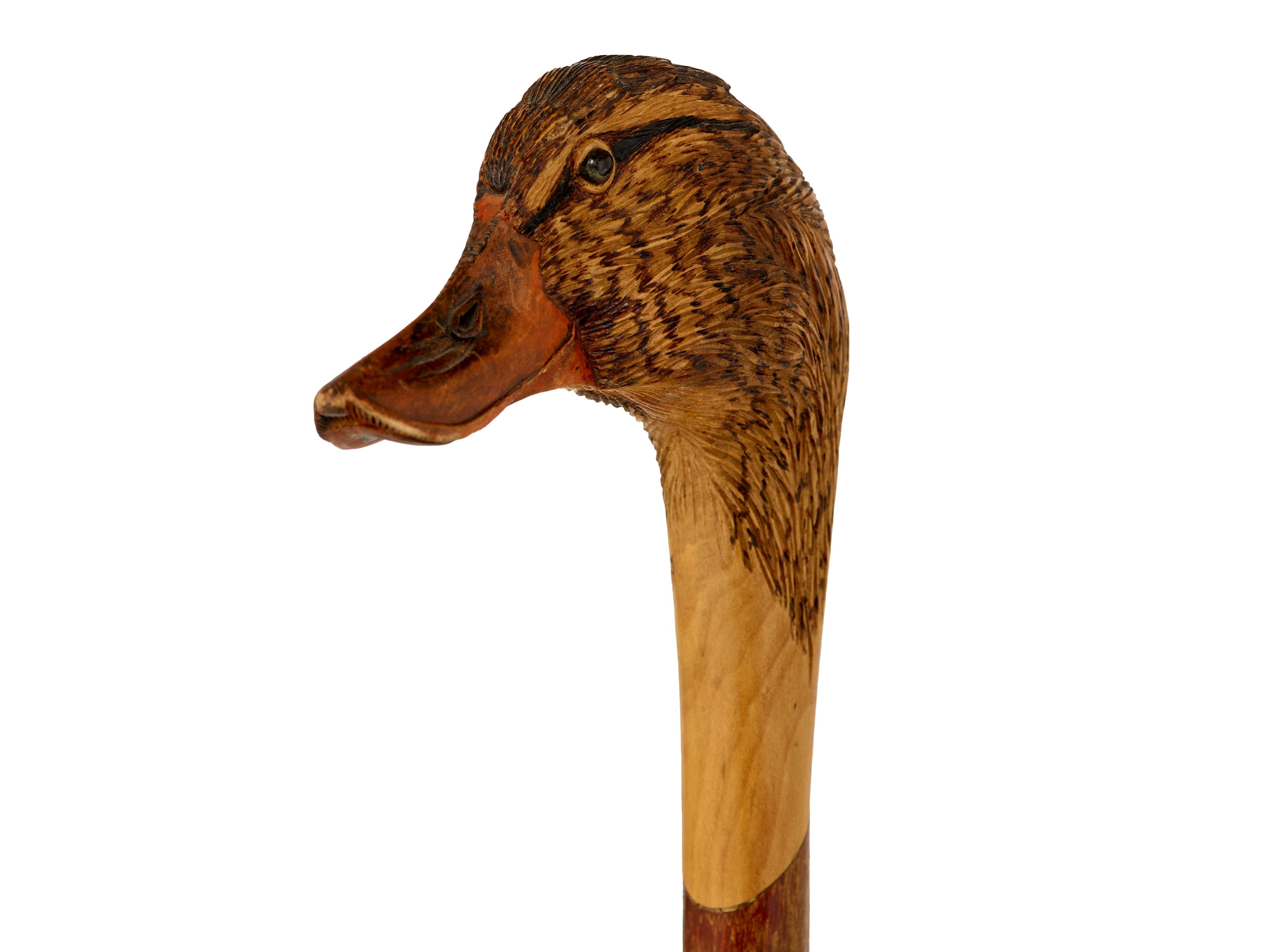 Carved Staff with duck head carving For Sale