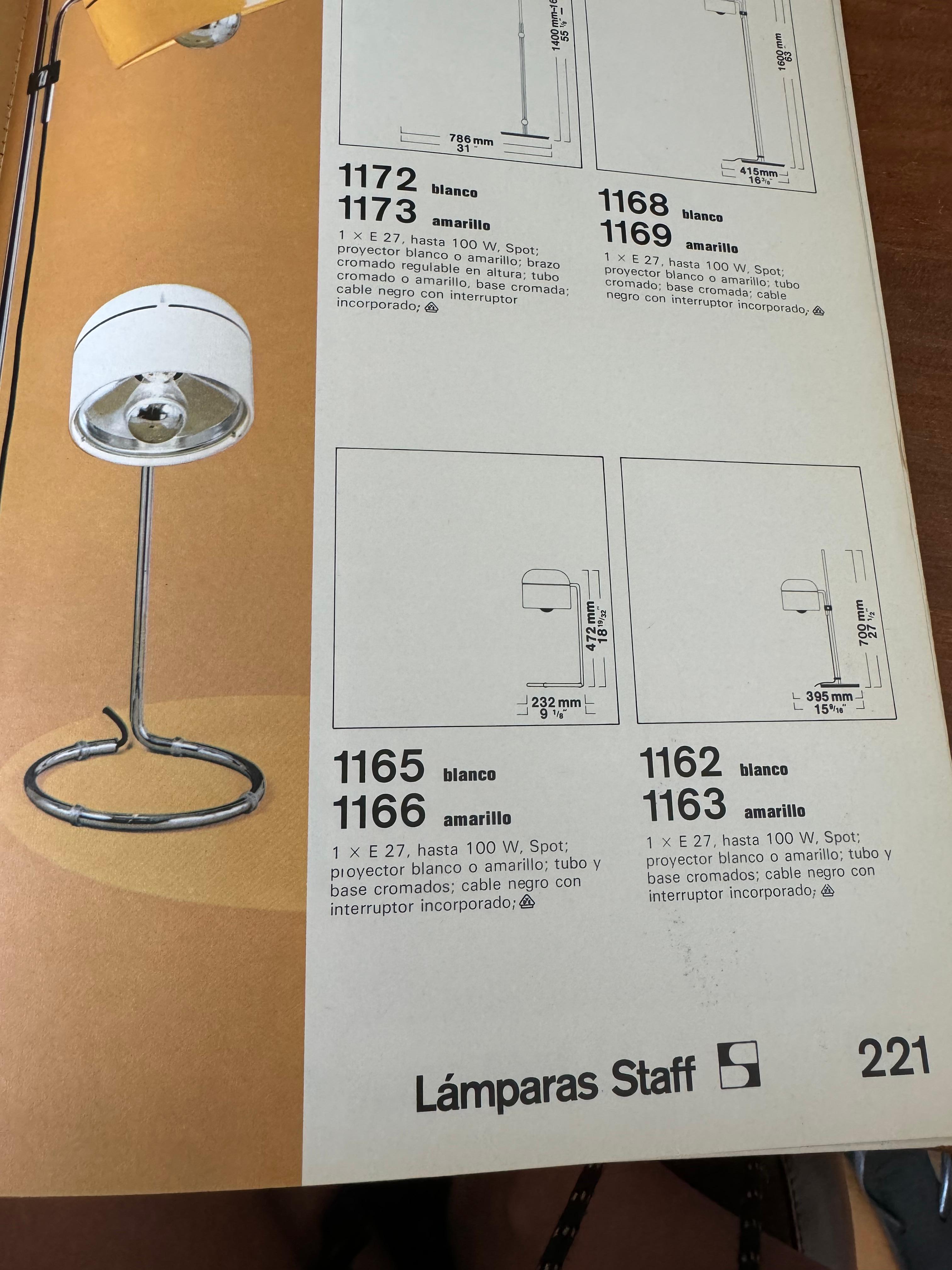 STAFF Yellow lamp with adjustable head by Arnold Berges in 1974 3