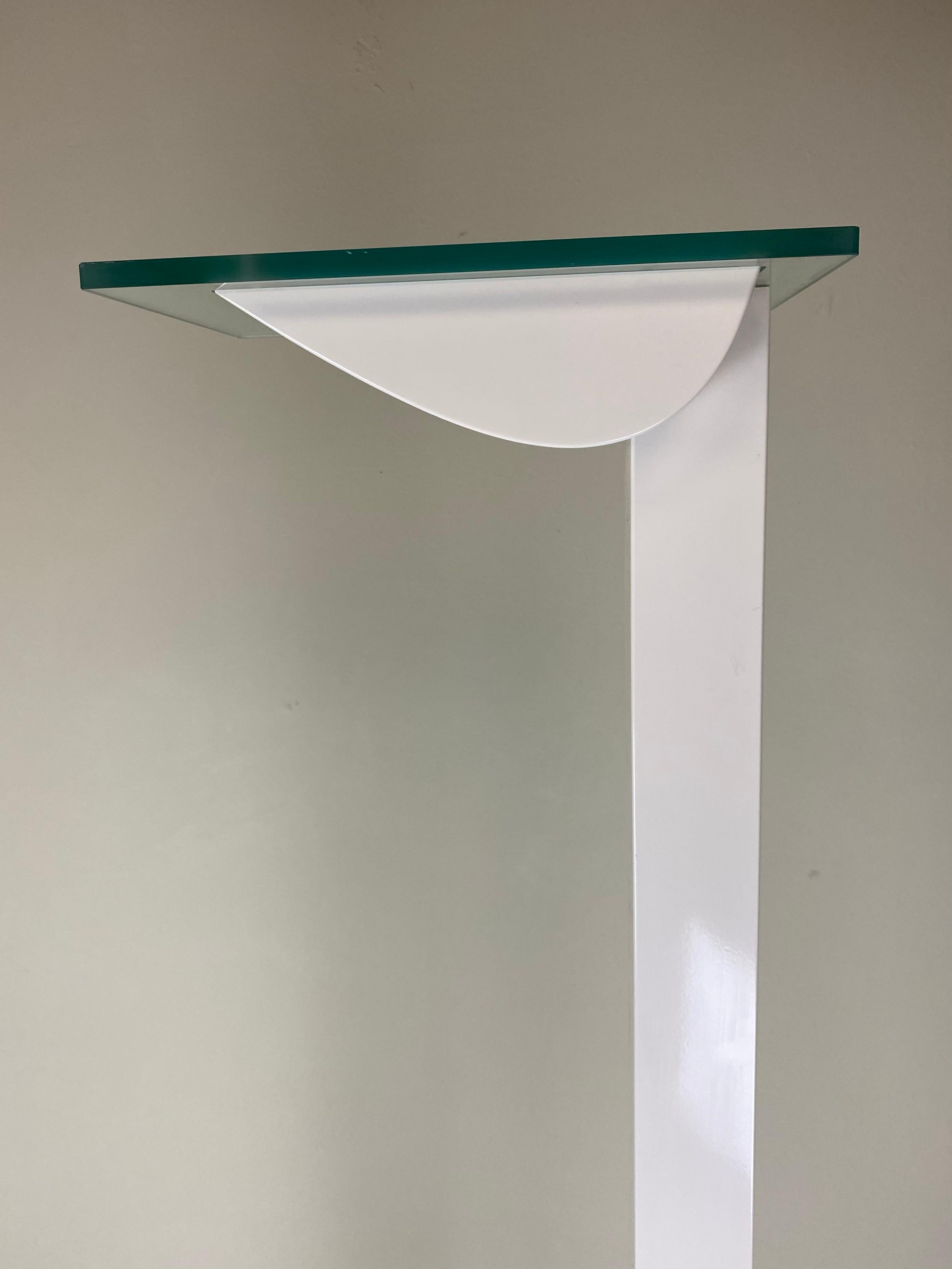 Designed by Ettore Sottsass in the early 1980s, this rare ID-S Floor Lamp was firstly produced by Staff Leuchten until the company got taken over by the Austrian company Zumtobel. 

Ettore Sottsass was born in Innsbruck, Austria, but soon moved to